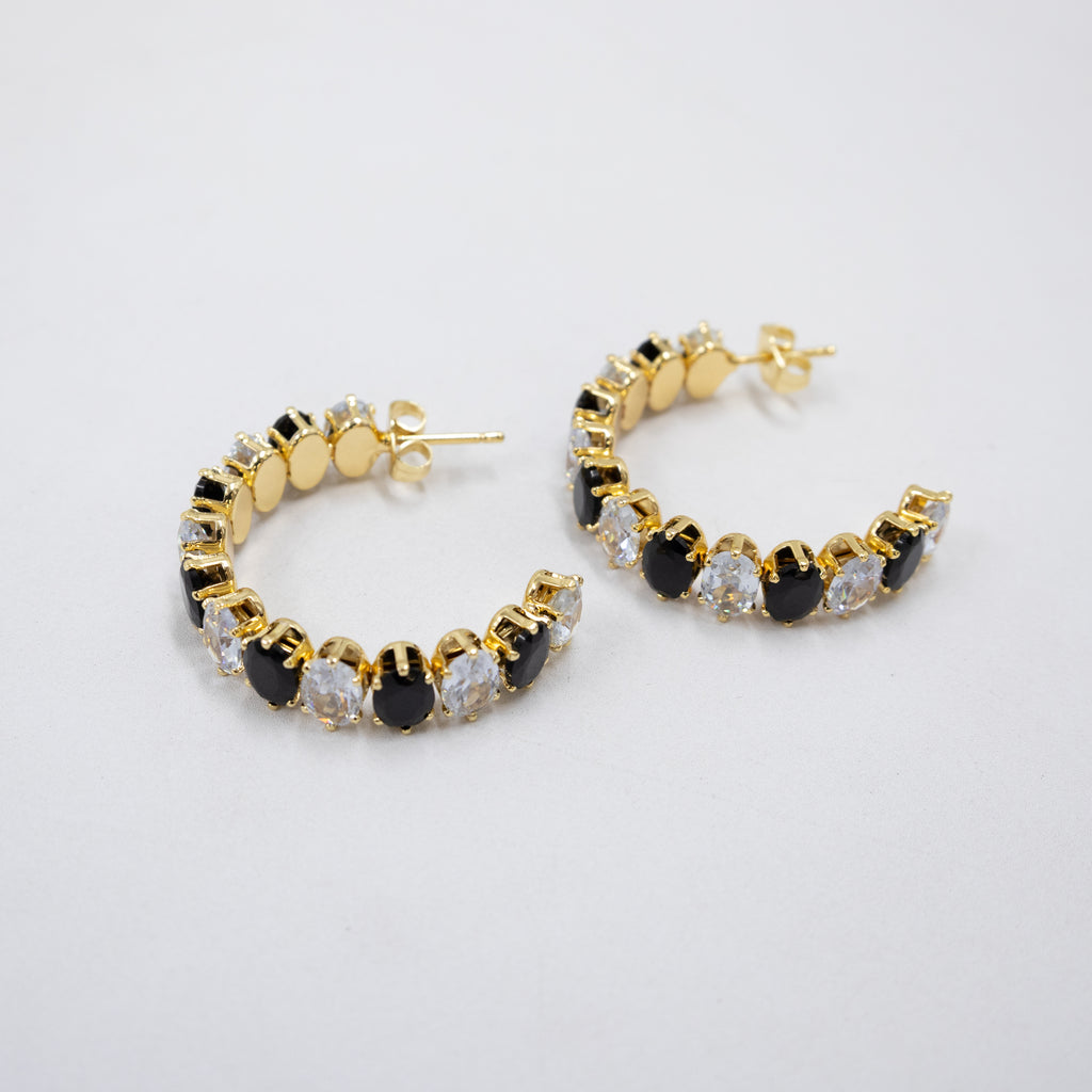 Aretes Dorados con piedras de color M8 Oro Laminado
