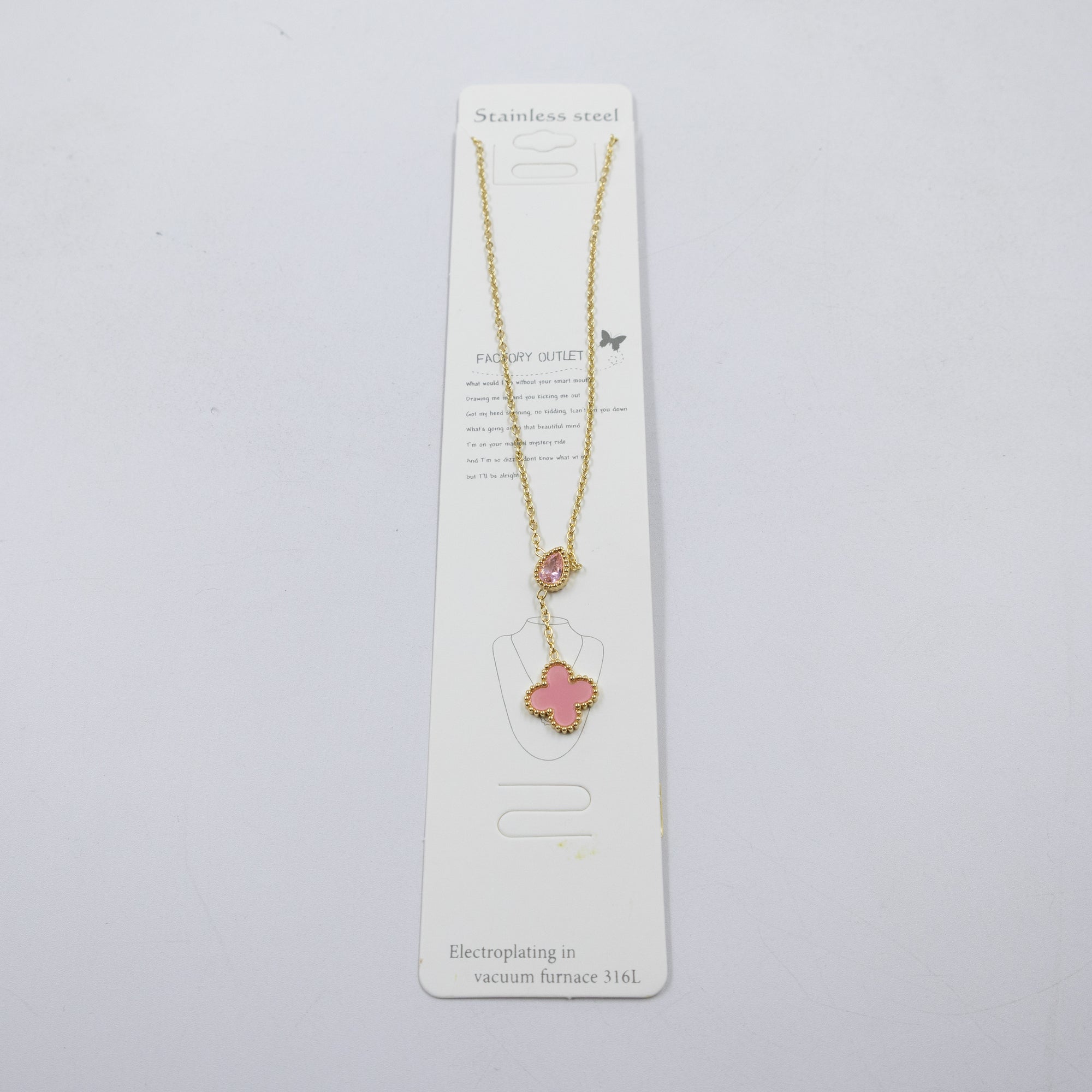 Collar Dorado de Trebol M1 Oro Laminado