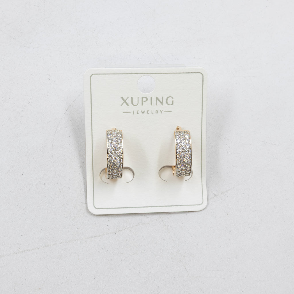Aretes Dorados con Piedras Xuping M3 Oro Laminado