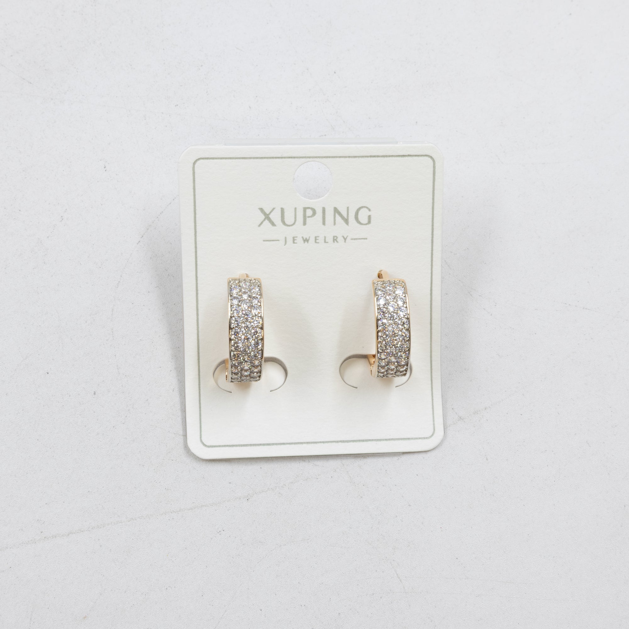 Aretes Dorados con Piedras Xuping M3 Oro Laminado