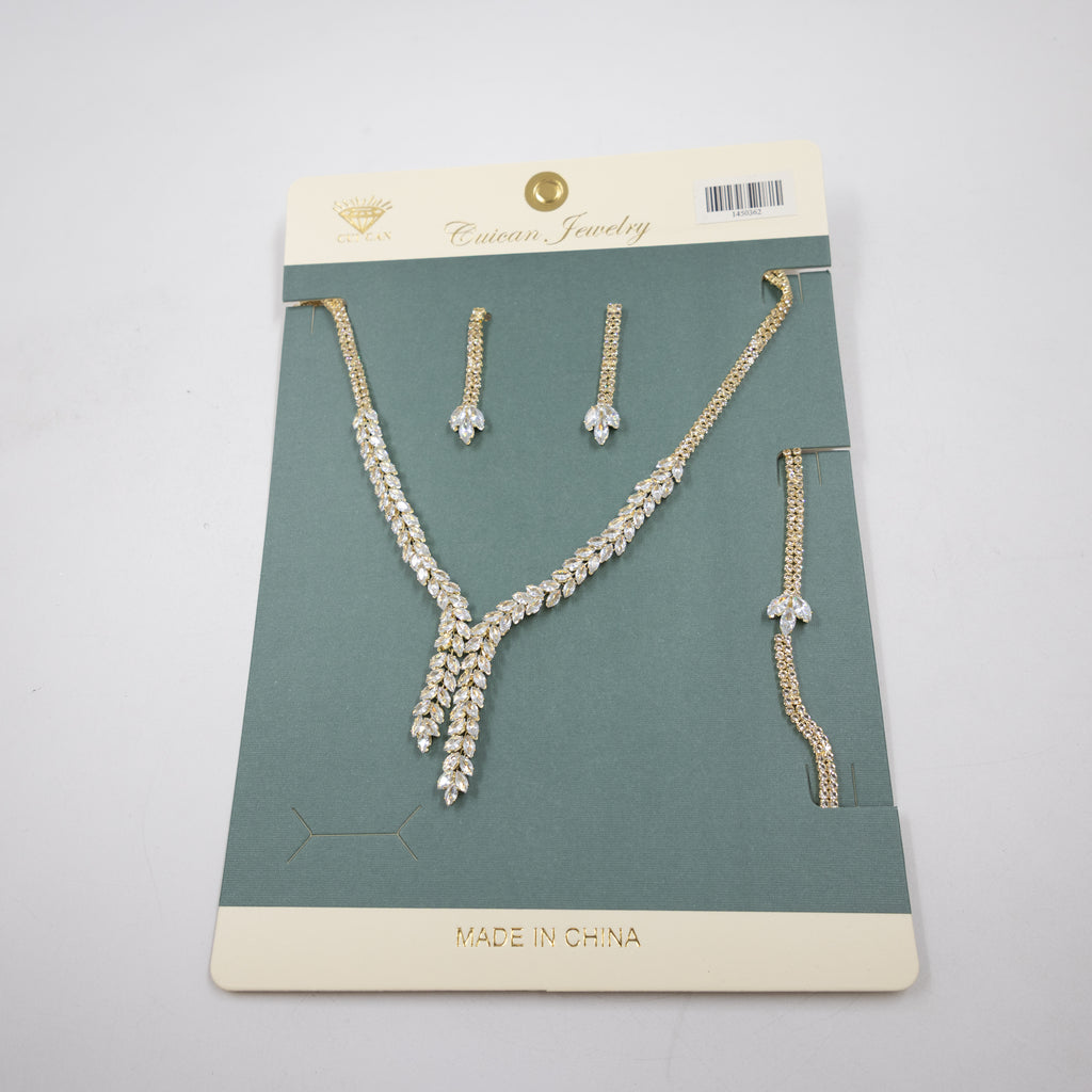 Conjuntos Dorados con piedras M1 Oro Laminado