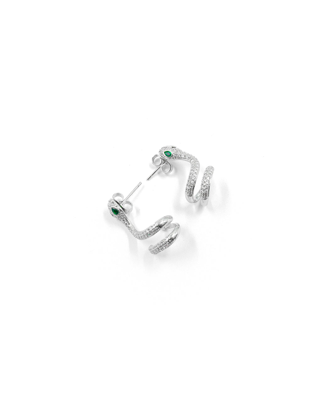 Aretes Plateados De Serpiente M1 Oro Laminado