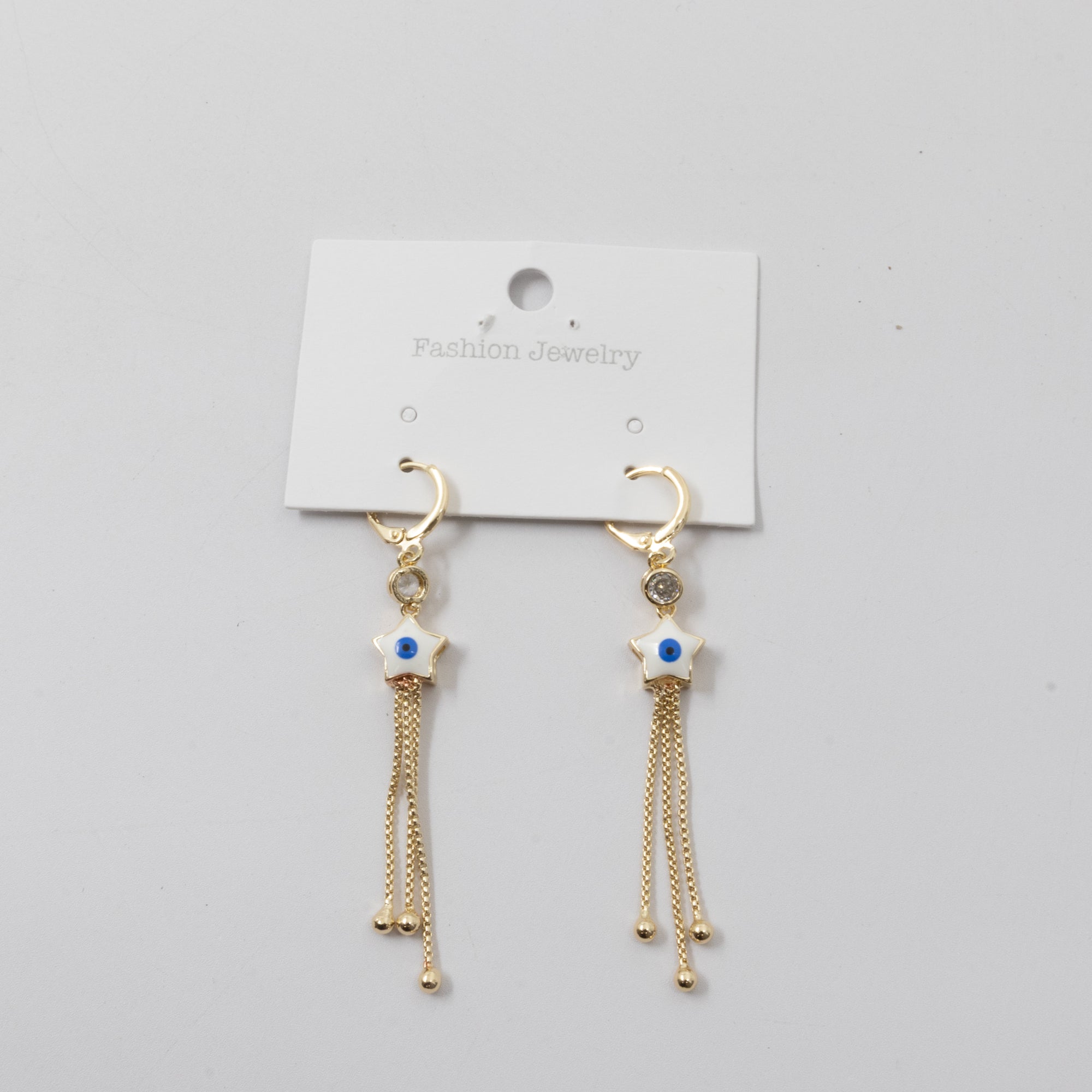 Aretes Dorados Largos de Ojo Turco M2 Oro Laminado