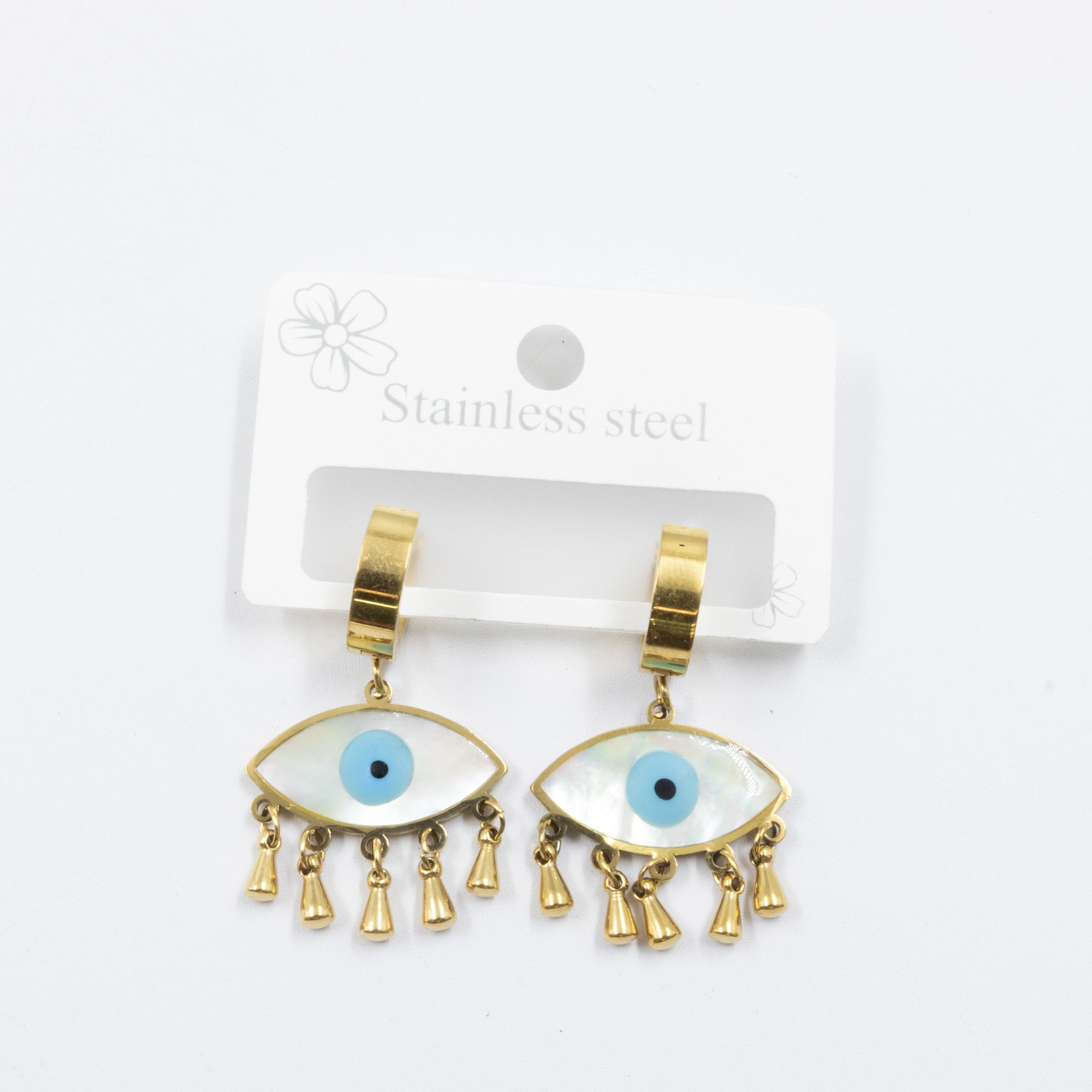 Aretes Dorados de Ojo Turco M7 Oro Laminado