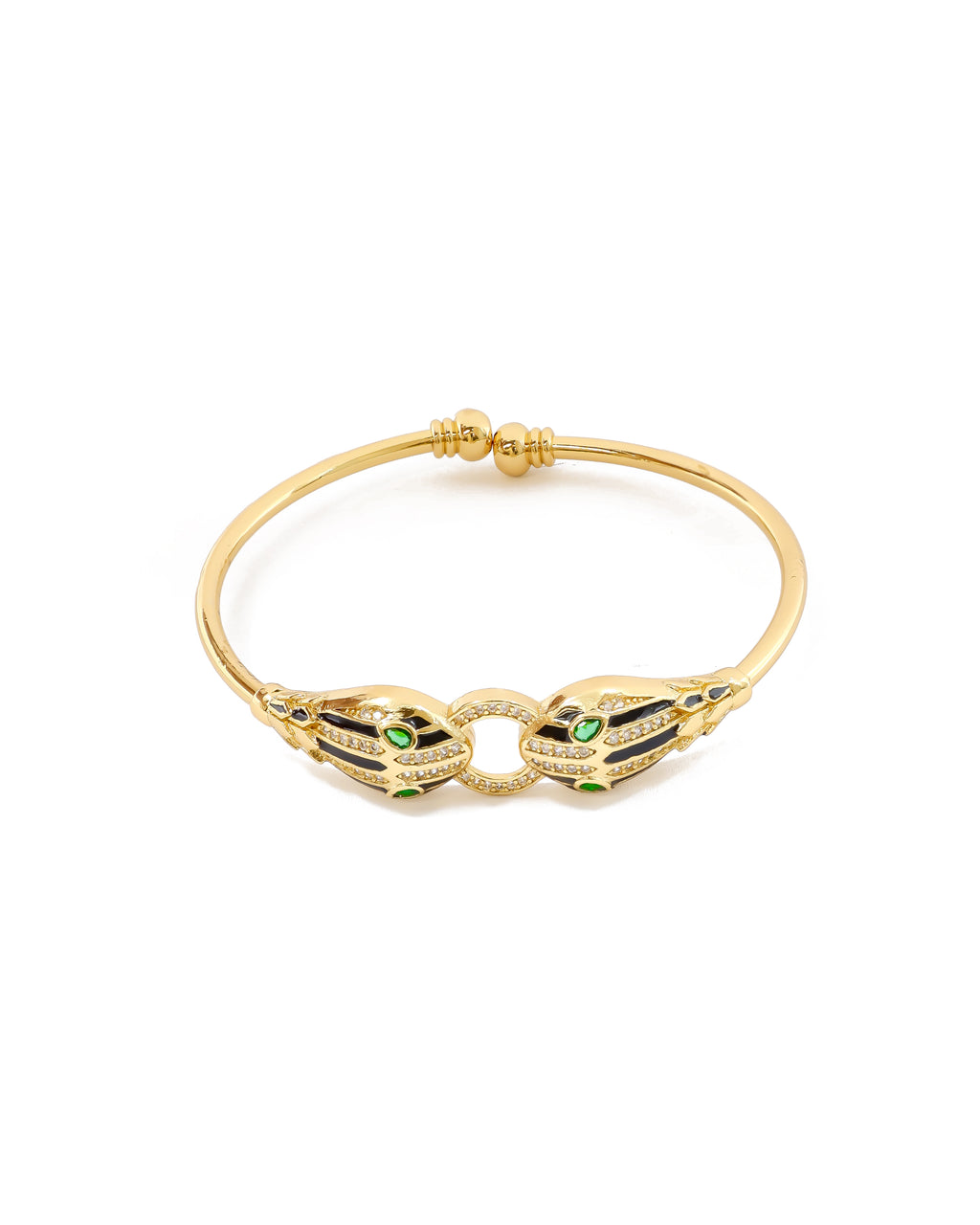Brazalete Dorado con Piedras M6 Oro Laminado