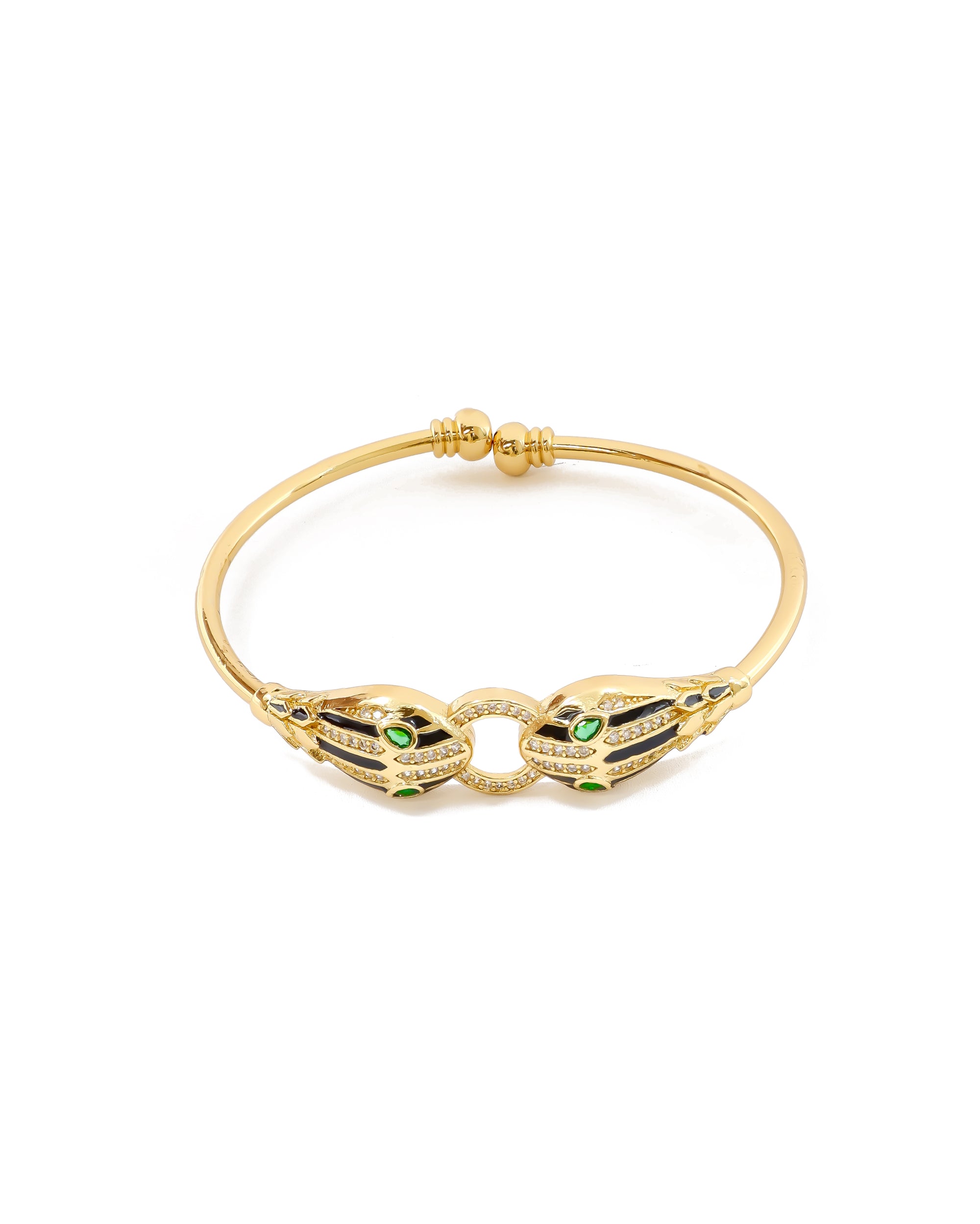 Brazalete Dorado con Piedras M6 Oro Laminado