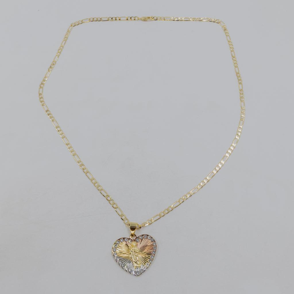 Collar con Dije Religioso Dorado M1 Oro Laminado