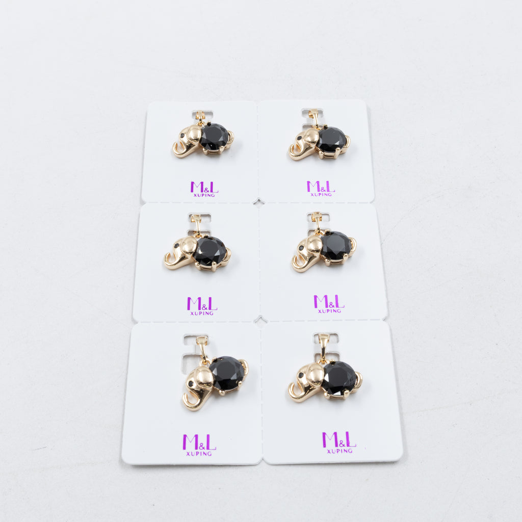 Paquete de 6 dijes con Piedras Oro Rosado  M5 Oro Laminado