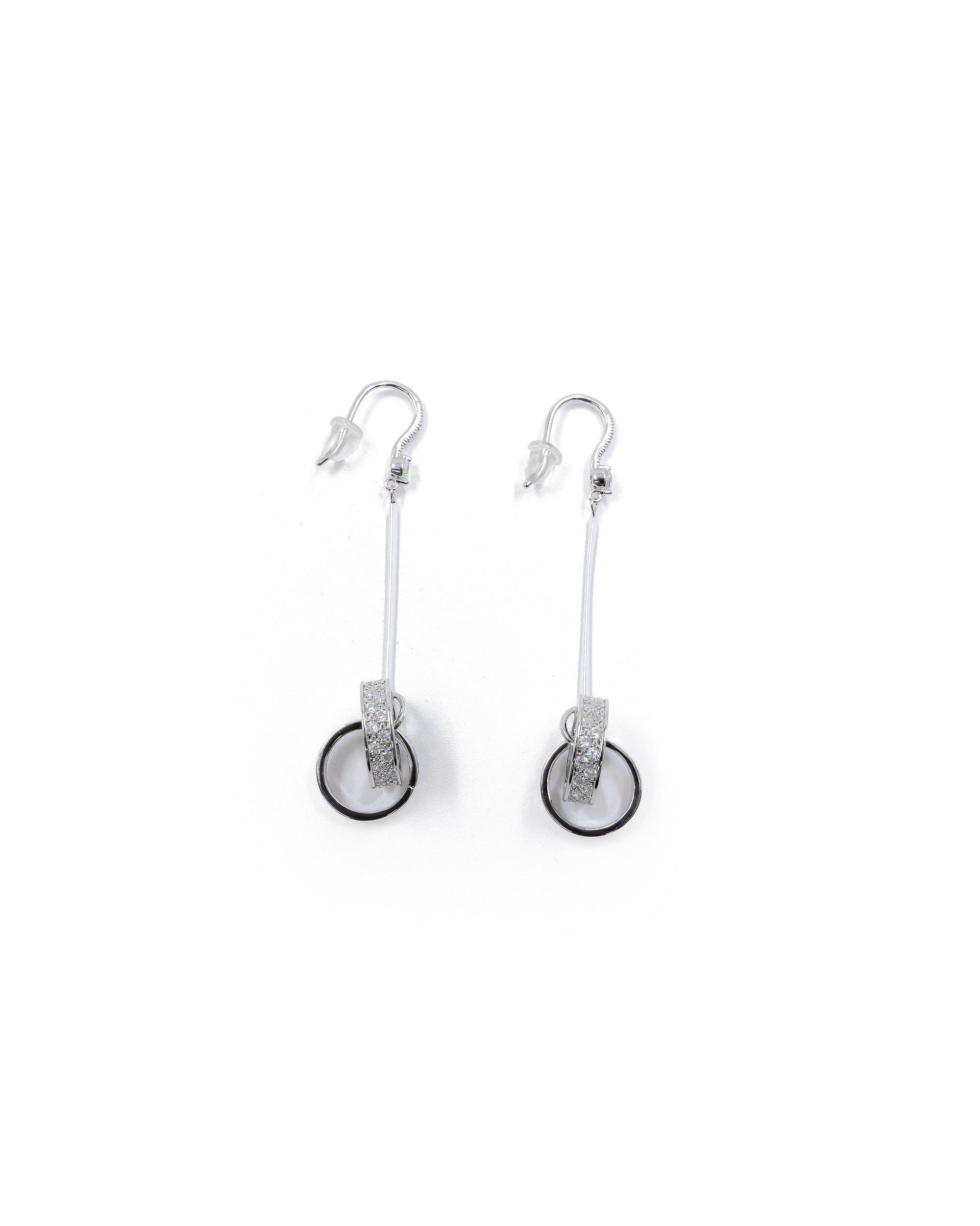 Aretes Largos Ansheli Plateados M22 Oro Laminado