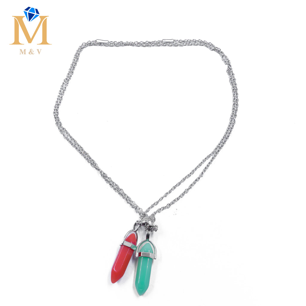 Collares en Pareja de piedras M18 Acero Inoxidable