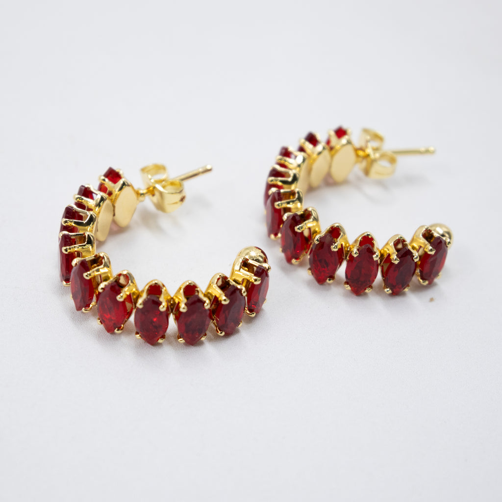Aretes Dorados con piedras de color M2 Oro Laminado