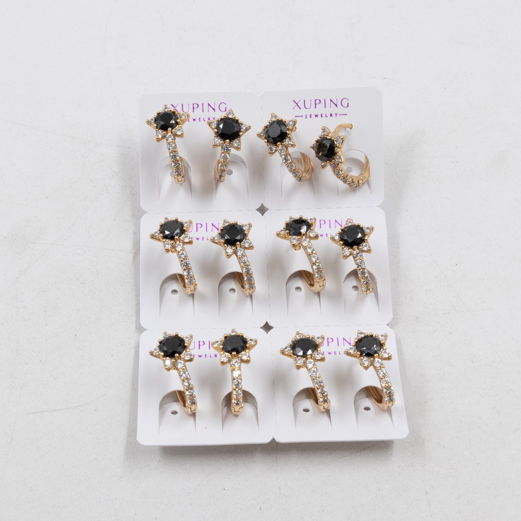 Paquete de 6 pares de Aretes Xuping Dorado M4 Oro Laminado