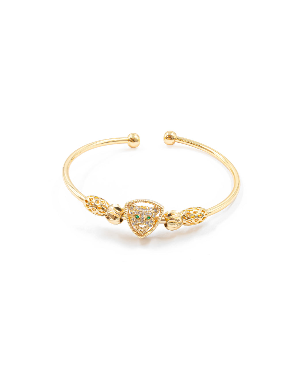 Brazalete Dorado con Piedras M5 Oro Laminado