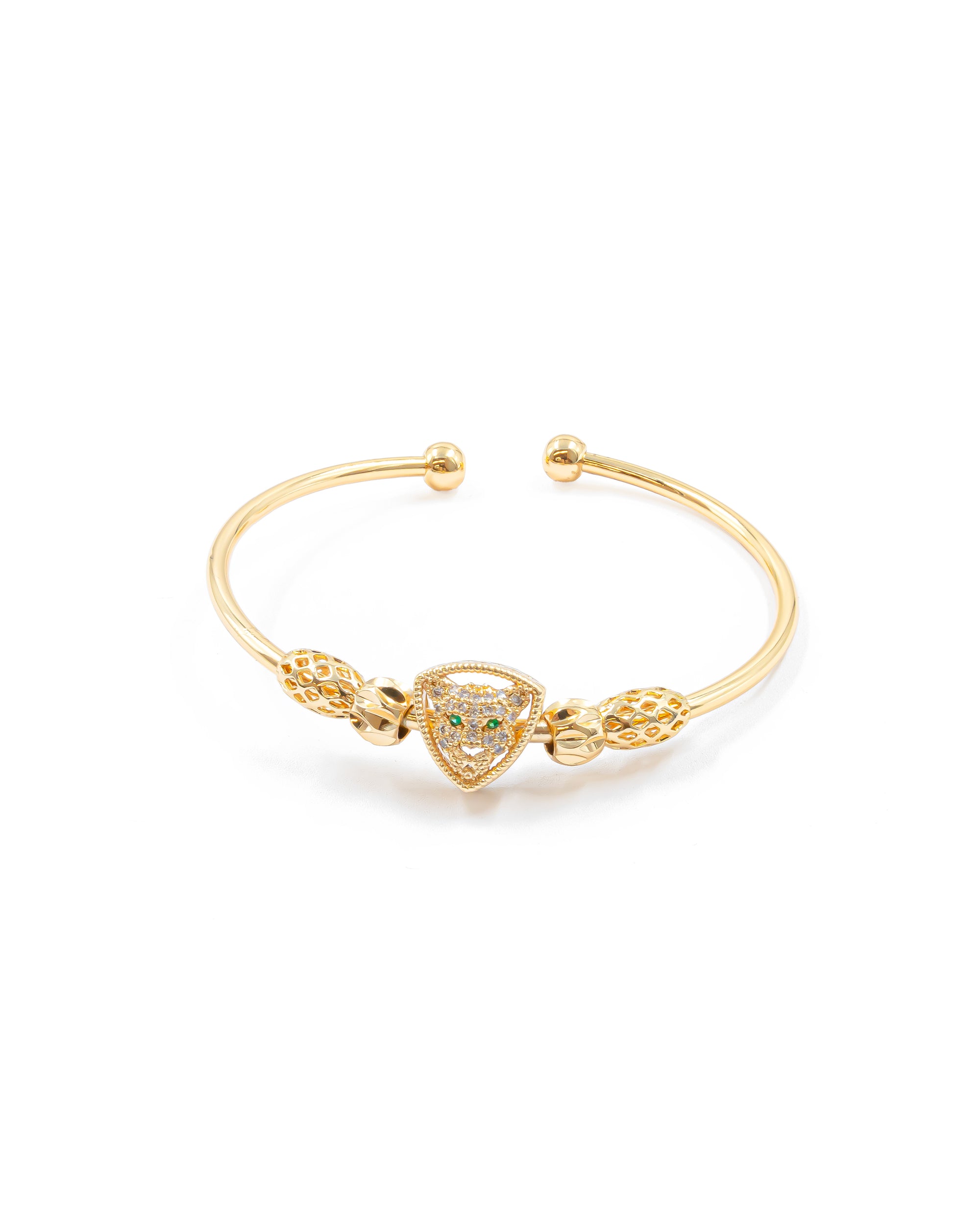 Brazalete Dorado con Piedras M5 Oro Laminado