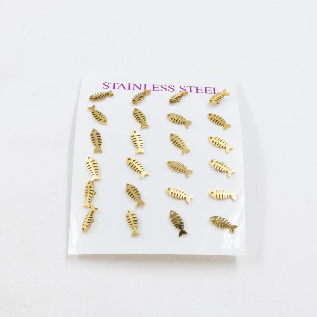 Paquete de 12 Pares de Aretes Dorados M3 Acero Inoxidable