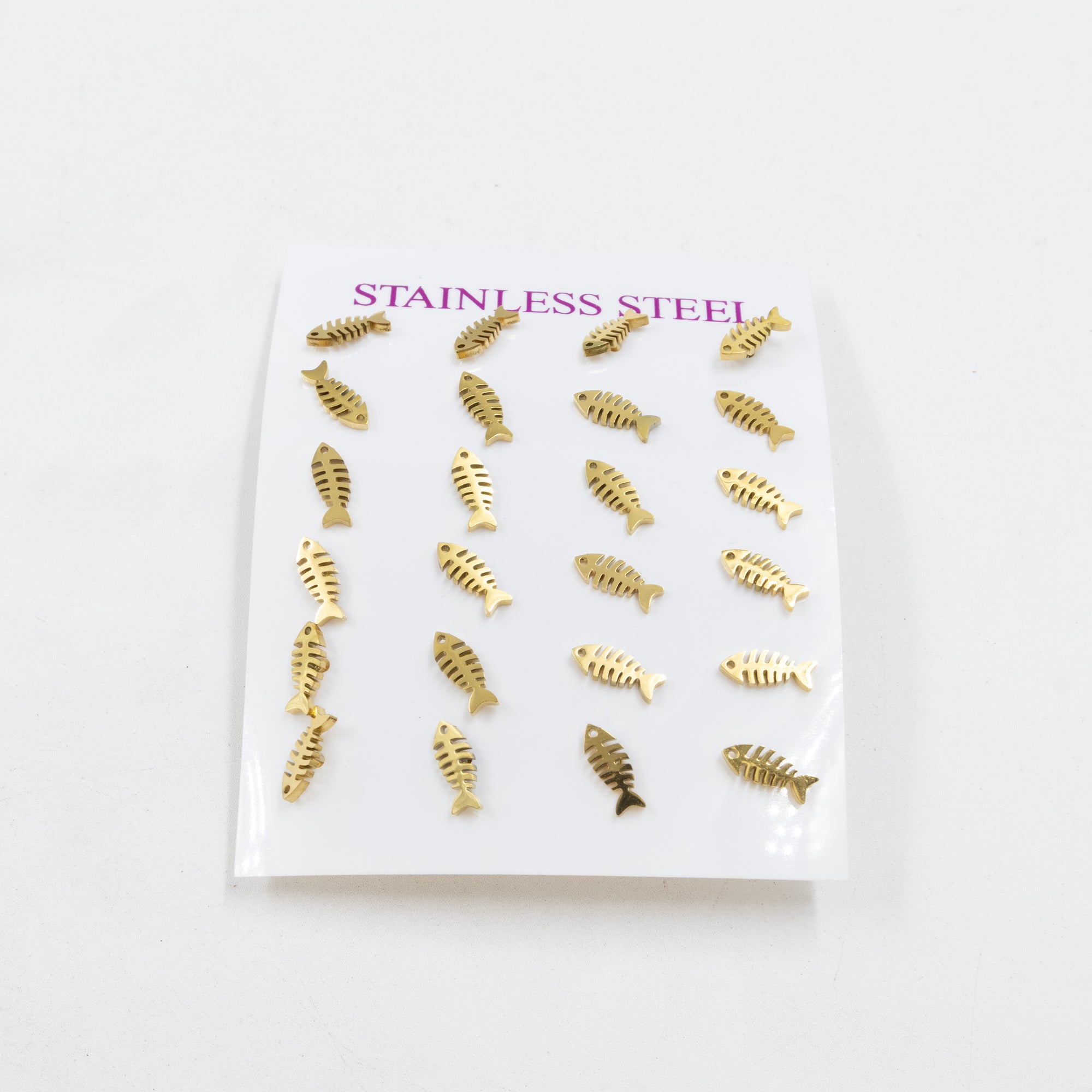 Paquete de 12 Pares de Aretes Dorados M3 Acero Inoxidable