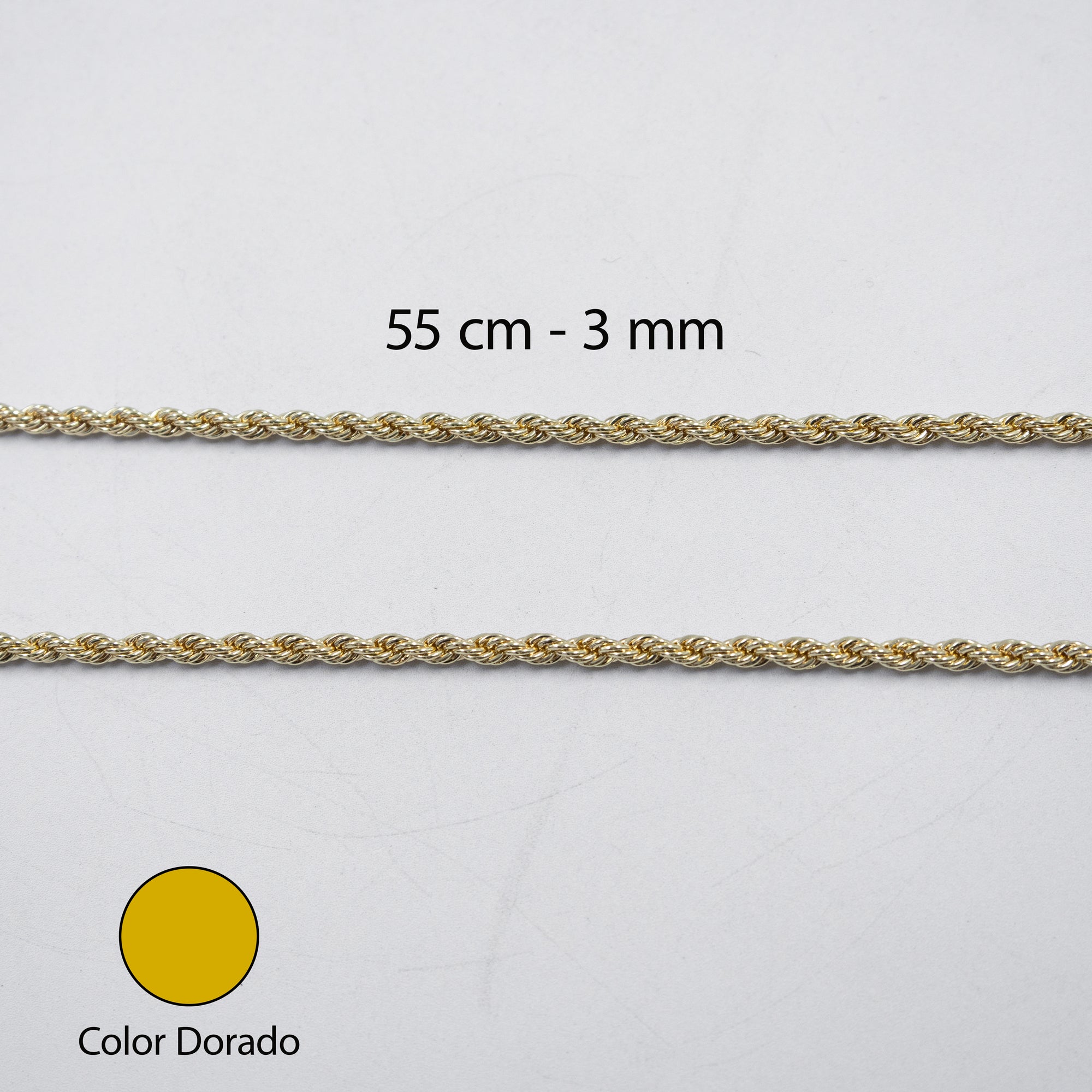 Cadenas Doradas Torsal de 55 cm M6 Oro Laminado