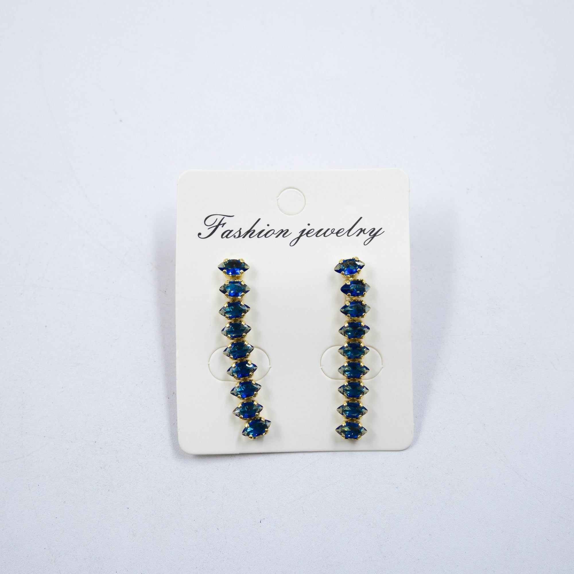 Aretes Largos Dorados con piedras M2 Oro Laminado