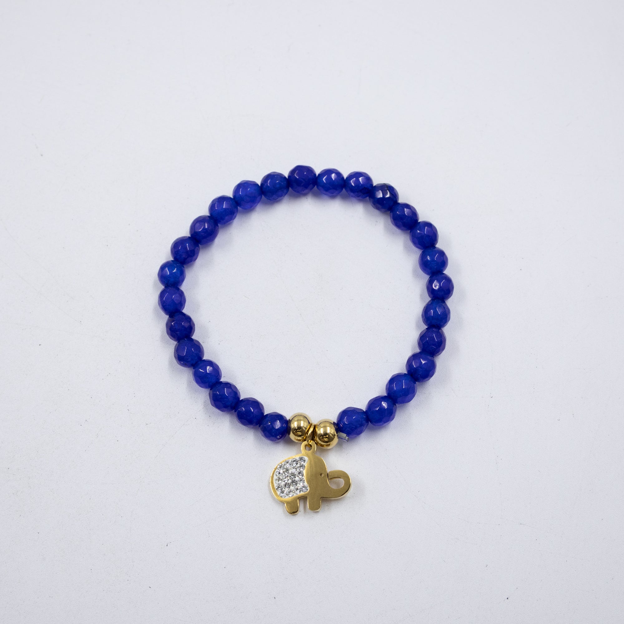 Pulseras De cuentas azules con Dije M1 Oro Laminado