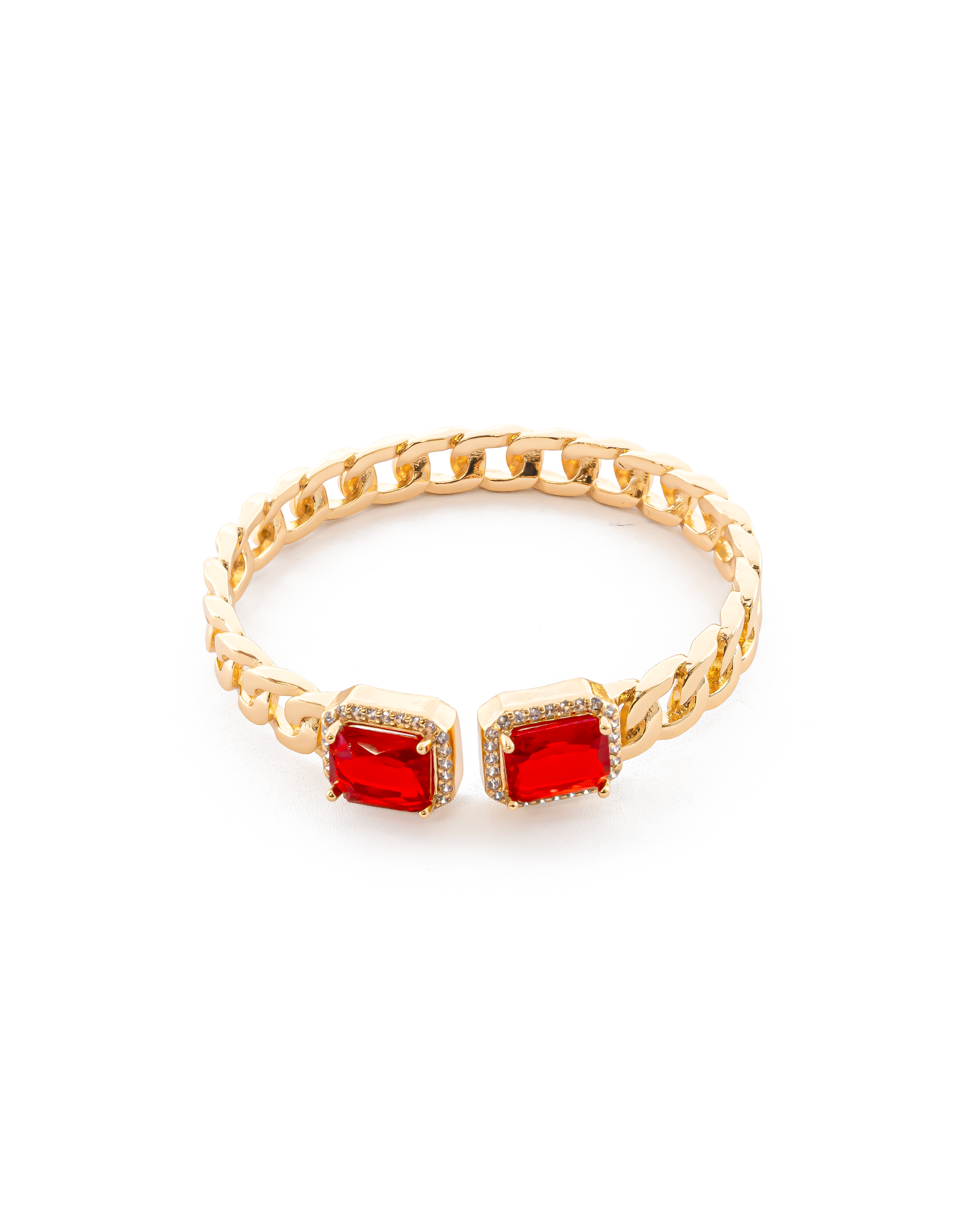 Brazalete Dorado con Piedras M1 Oro Laminado