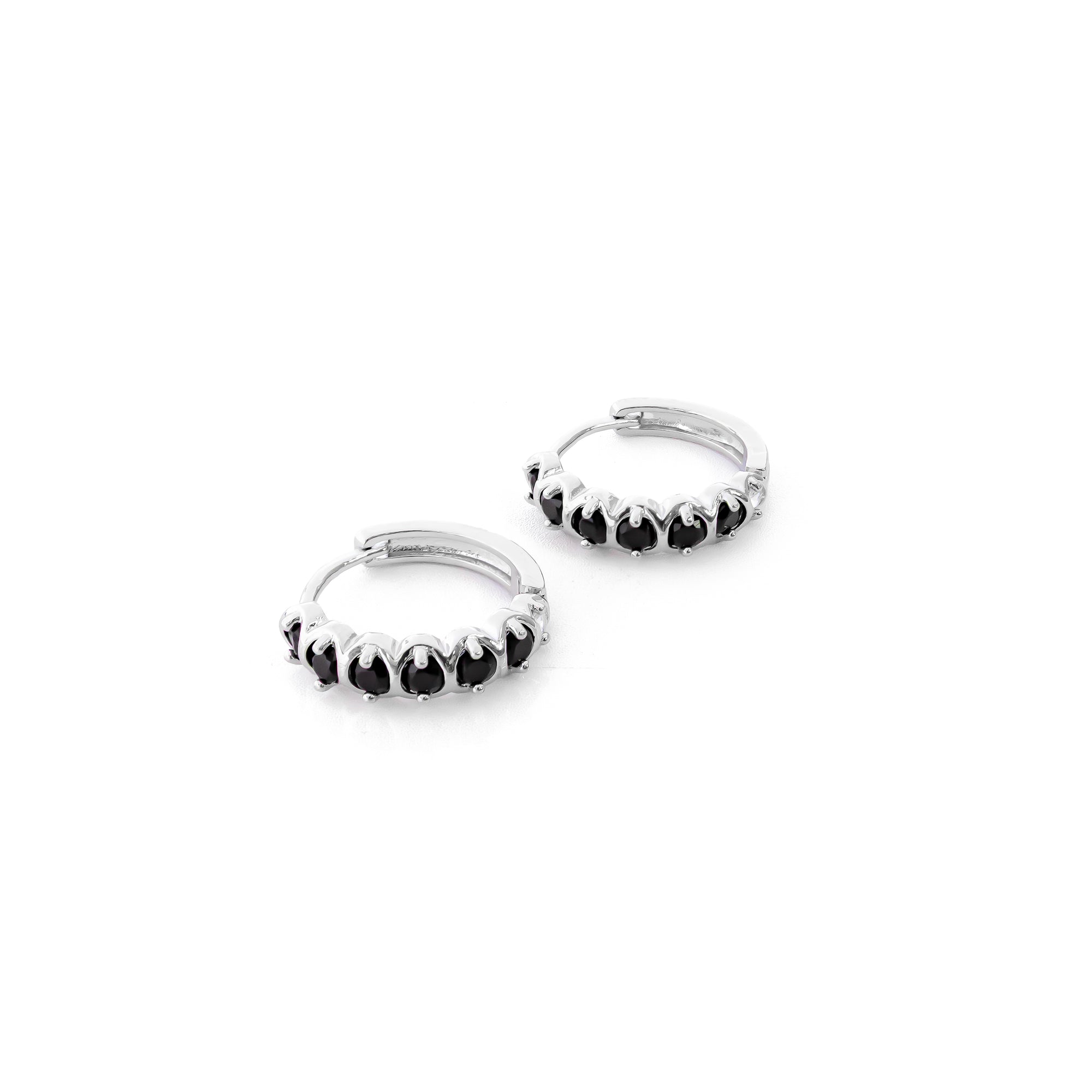 Aretes Plateados Huggies con Piedras Diferentes Colores M11 Oro Laminado
