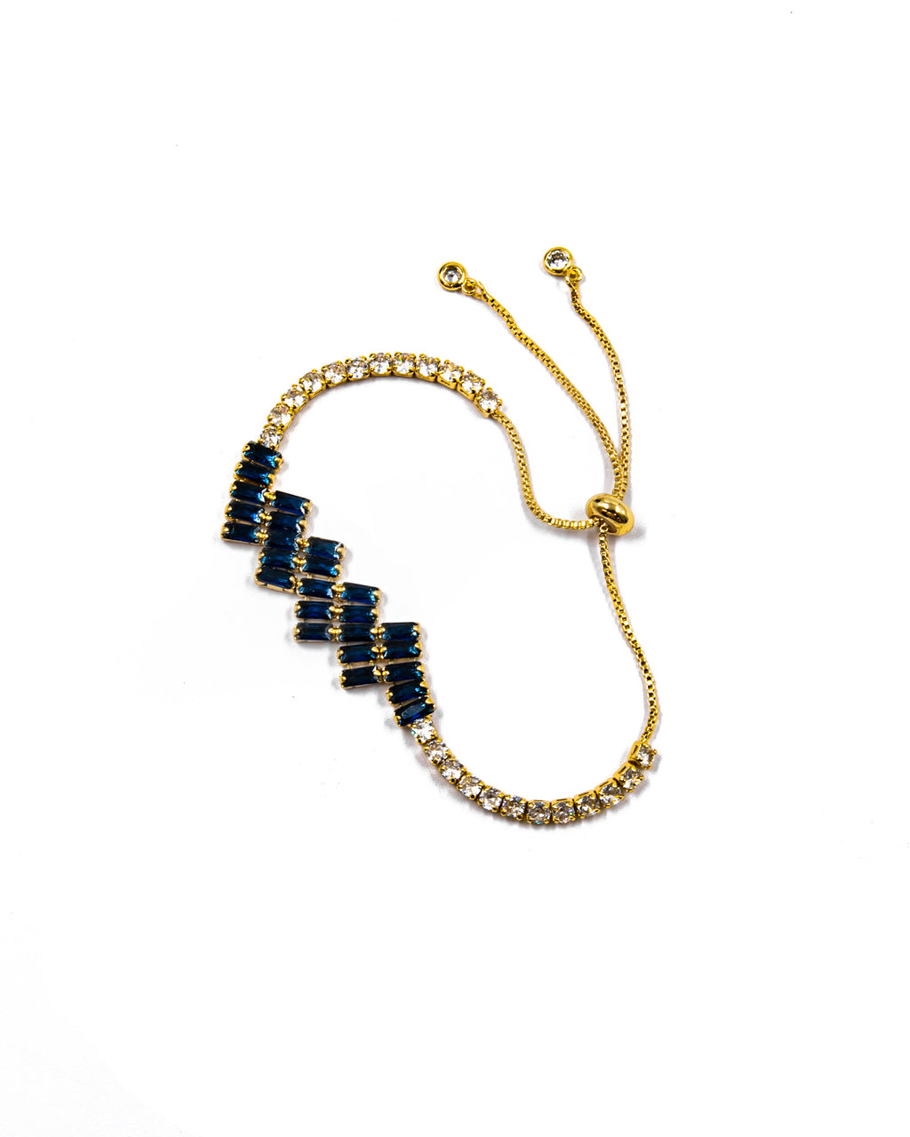 Pulsera de piedras en estilo zigzag Oro Laminado