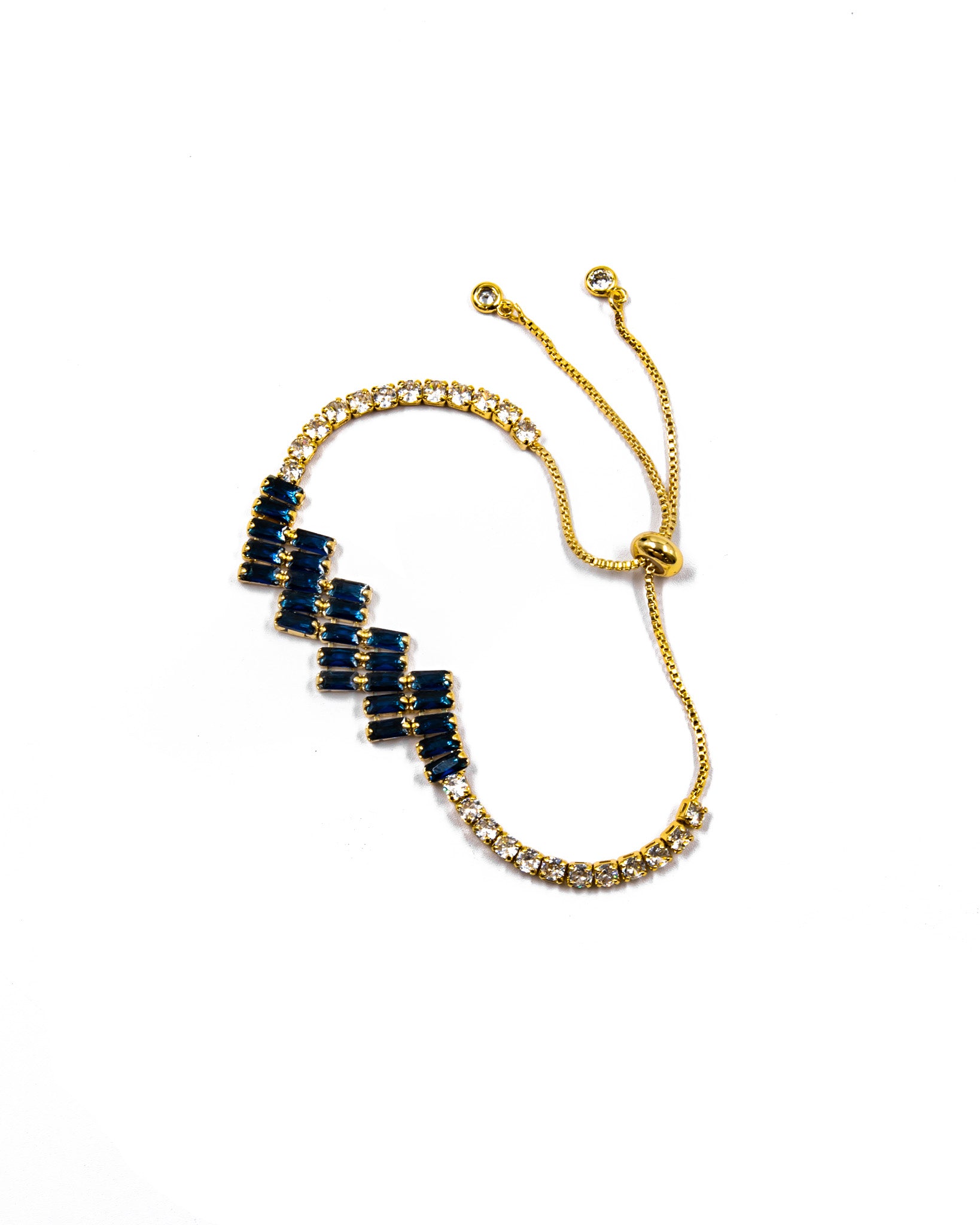 Pulsera de piedras en estilo zigzag Oro Laminado