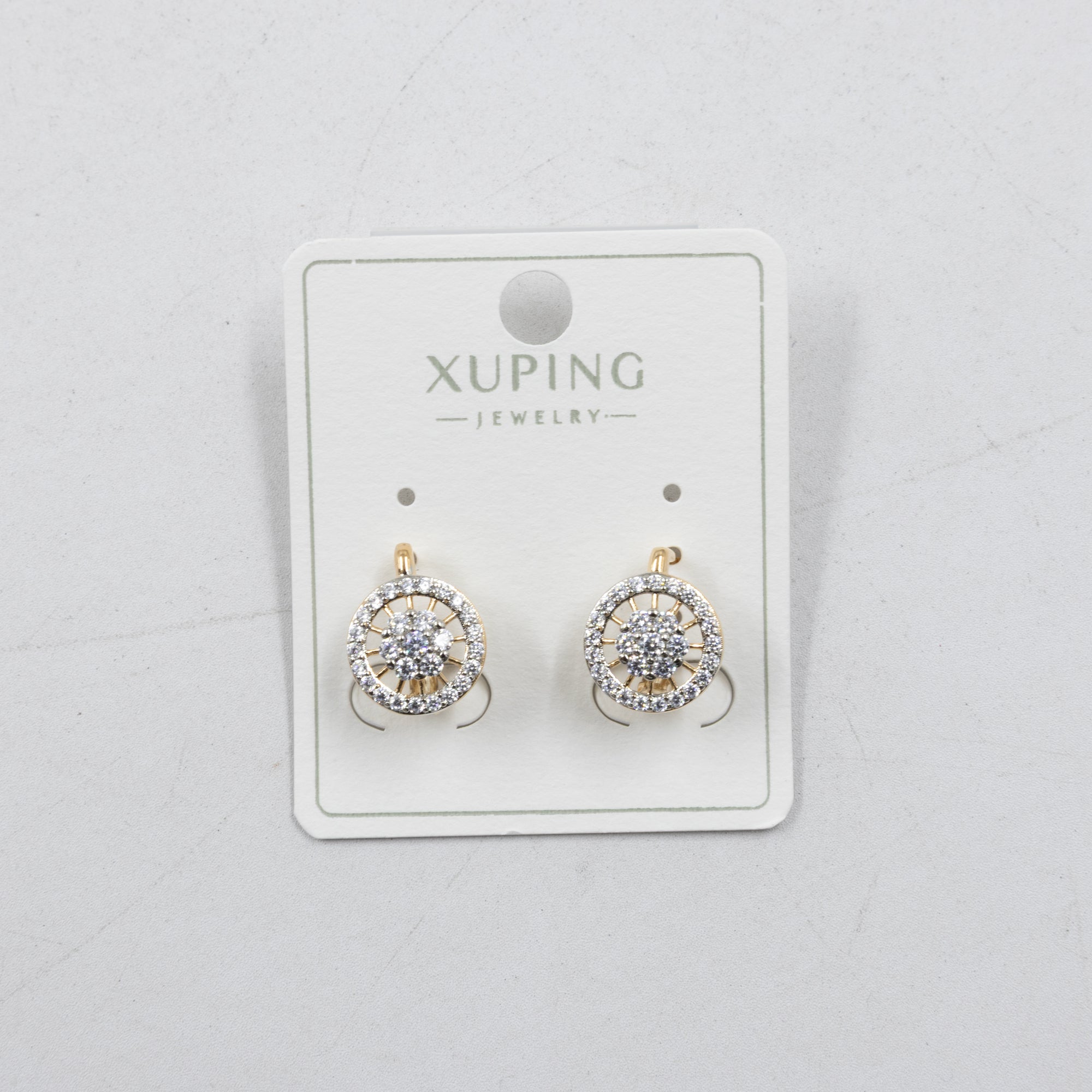 Aretes Dorados con Piedras Xuping M6 Oro Laminado