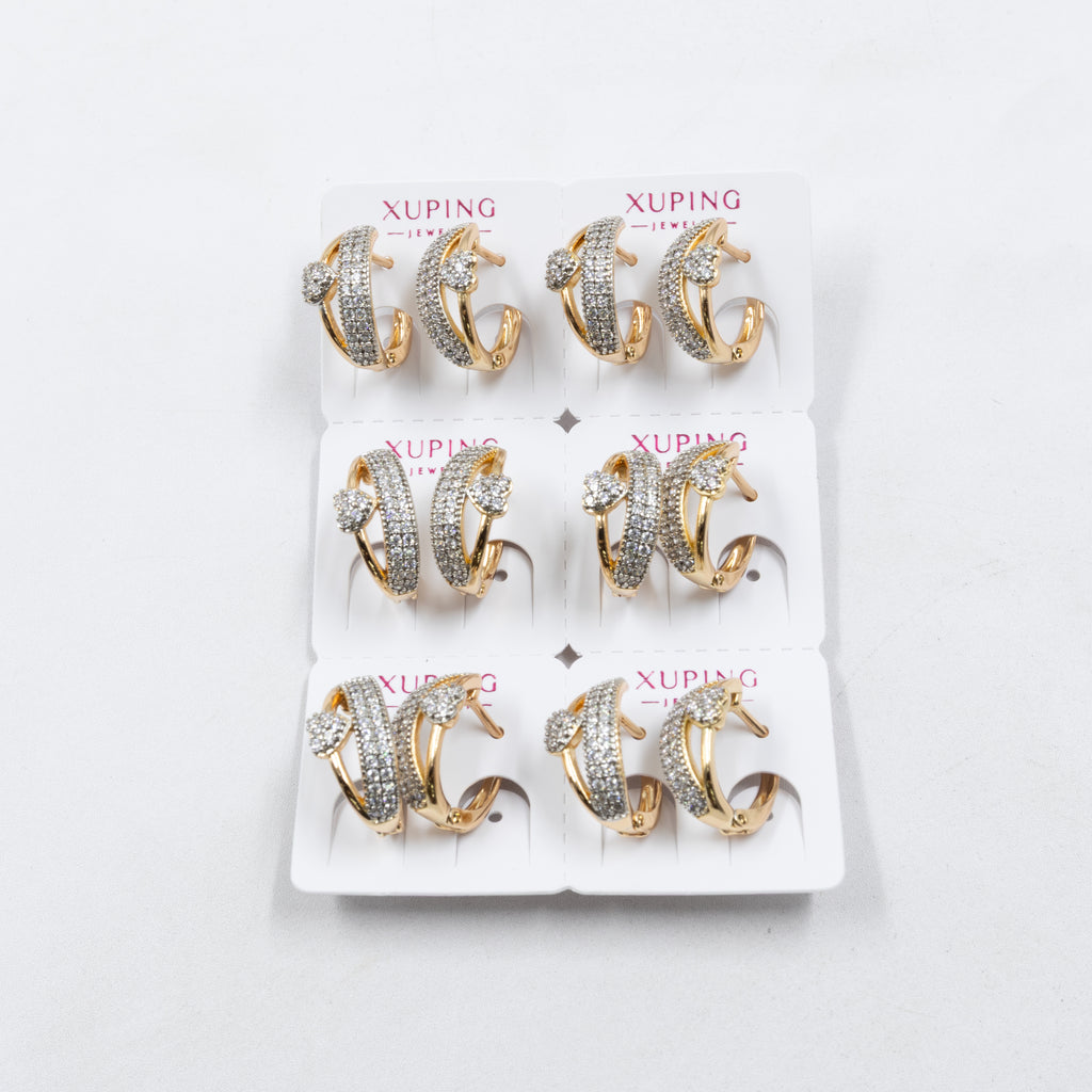 Paquete de 6 pares de Aretes Xuping Dorado M27 Oro Laminado