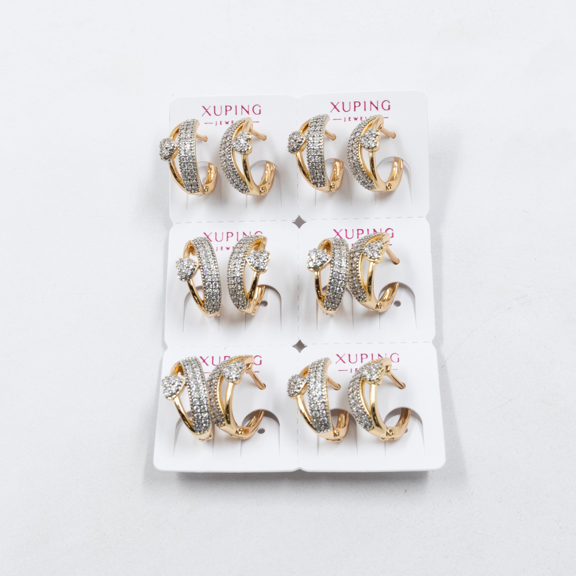 Paquete de 6 pares de Aretes Xuping Dorado M27 Oro Laminado