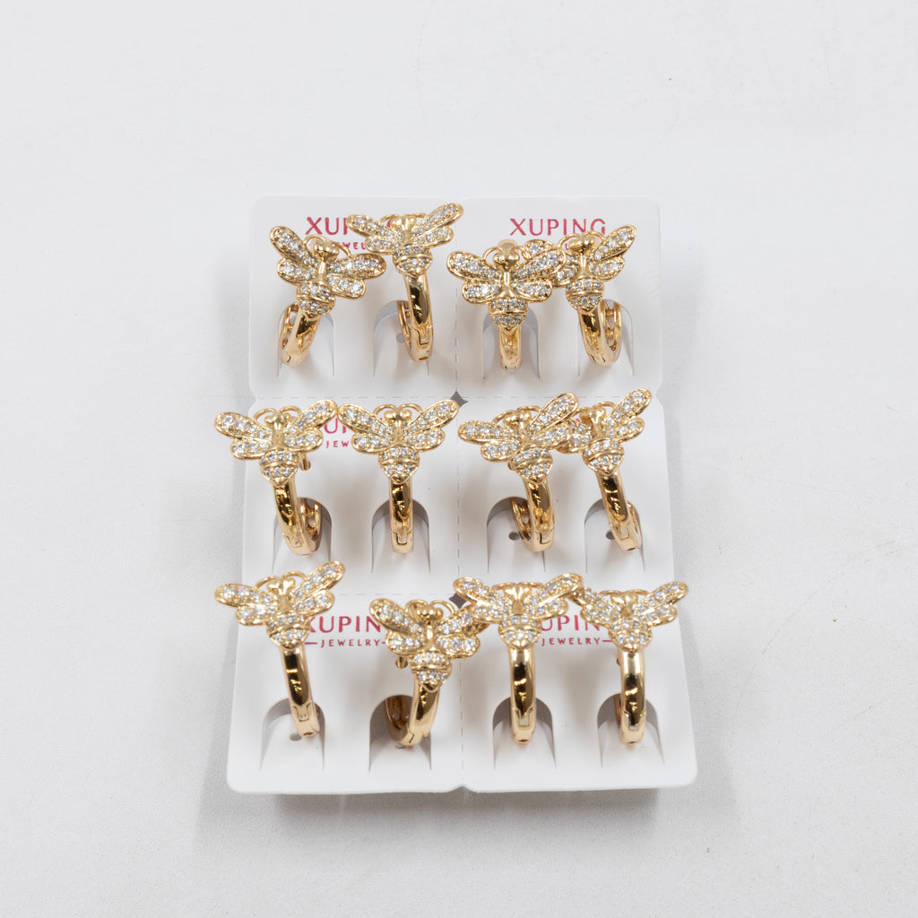 Paquete de 6 pares de Aretes Xuping Dorado M10 Oro Laminado