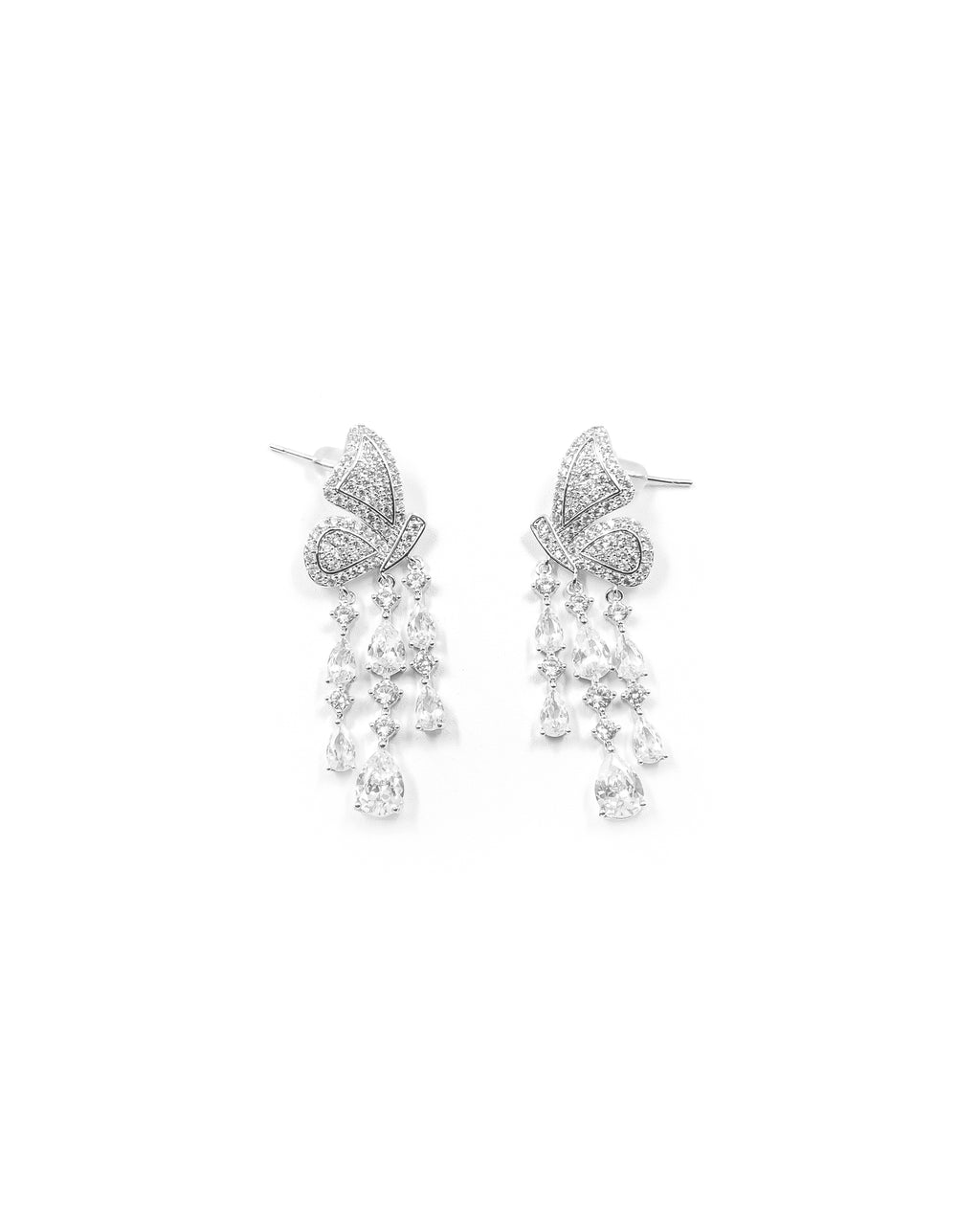 Aretes Largos Ansheli Plateados M25 Oro Laminado