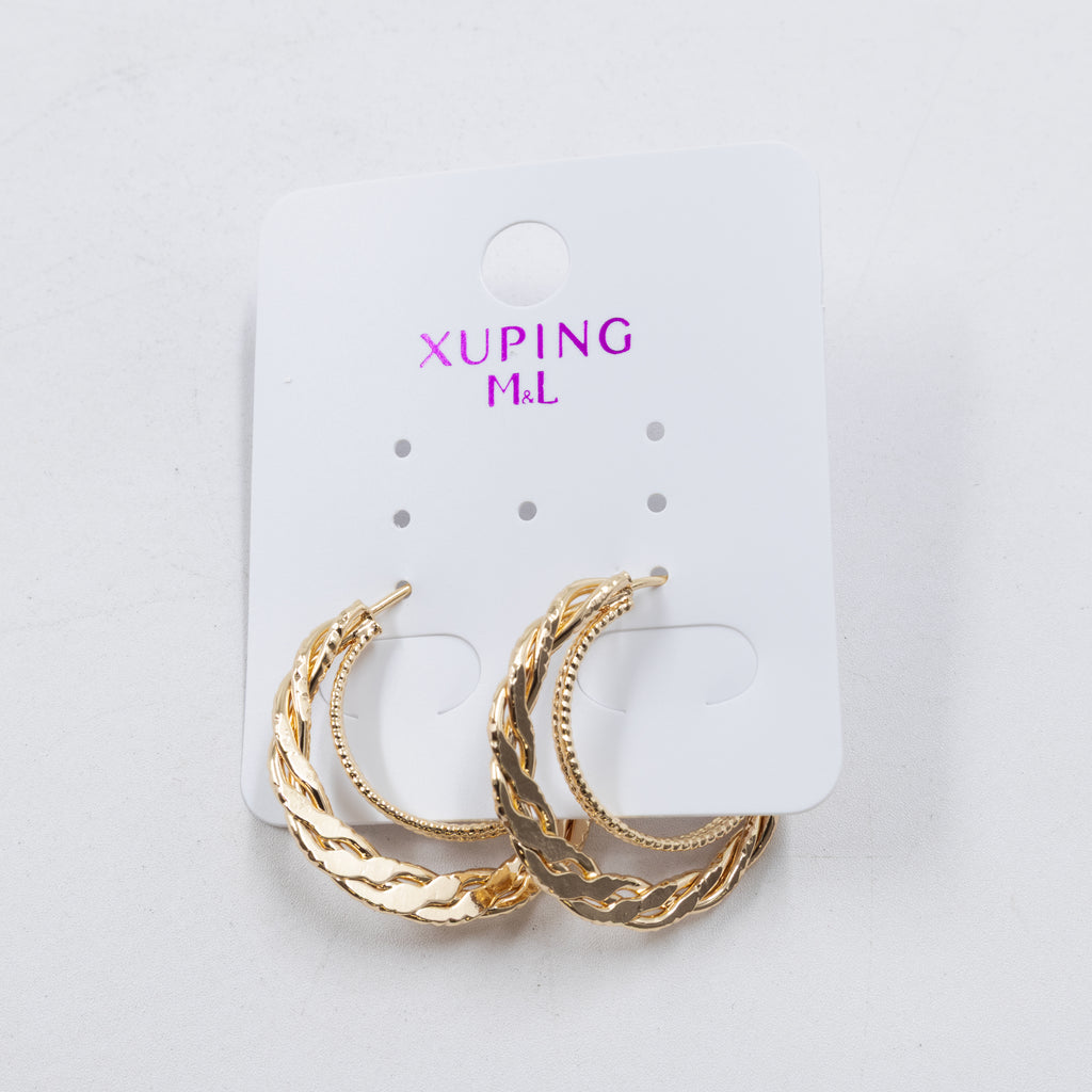 Aretes Dorados Xuping de Aro M2 Oro Laminado