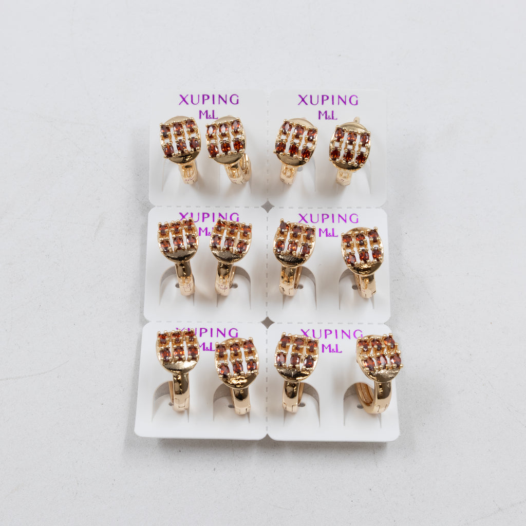 Paquete de 6 pares de Aretes Xuping Dorado M3 Oro Laminado