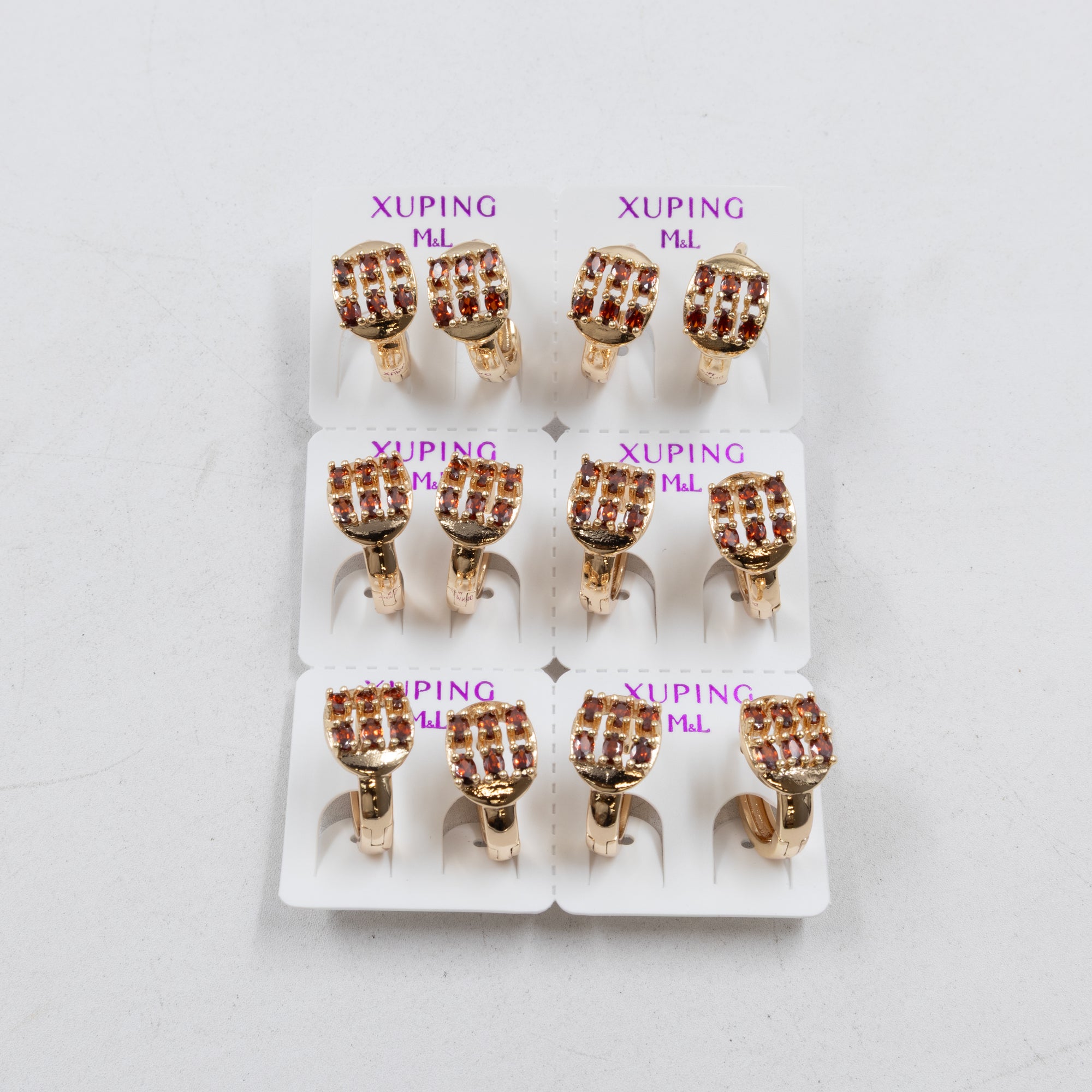 Paquete de 6 pares de Aretes Xuping Dorado M3 Oro Laminado