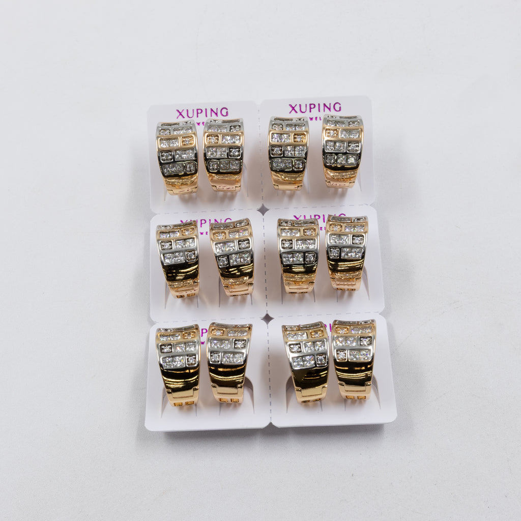Paquete de 6 pares de Aretes Xuping Dorado M24 Oro Laminado
