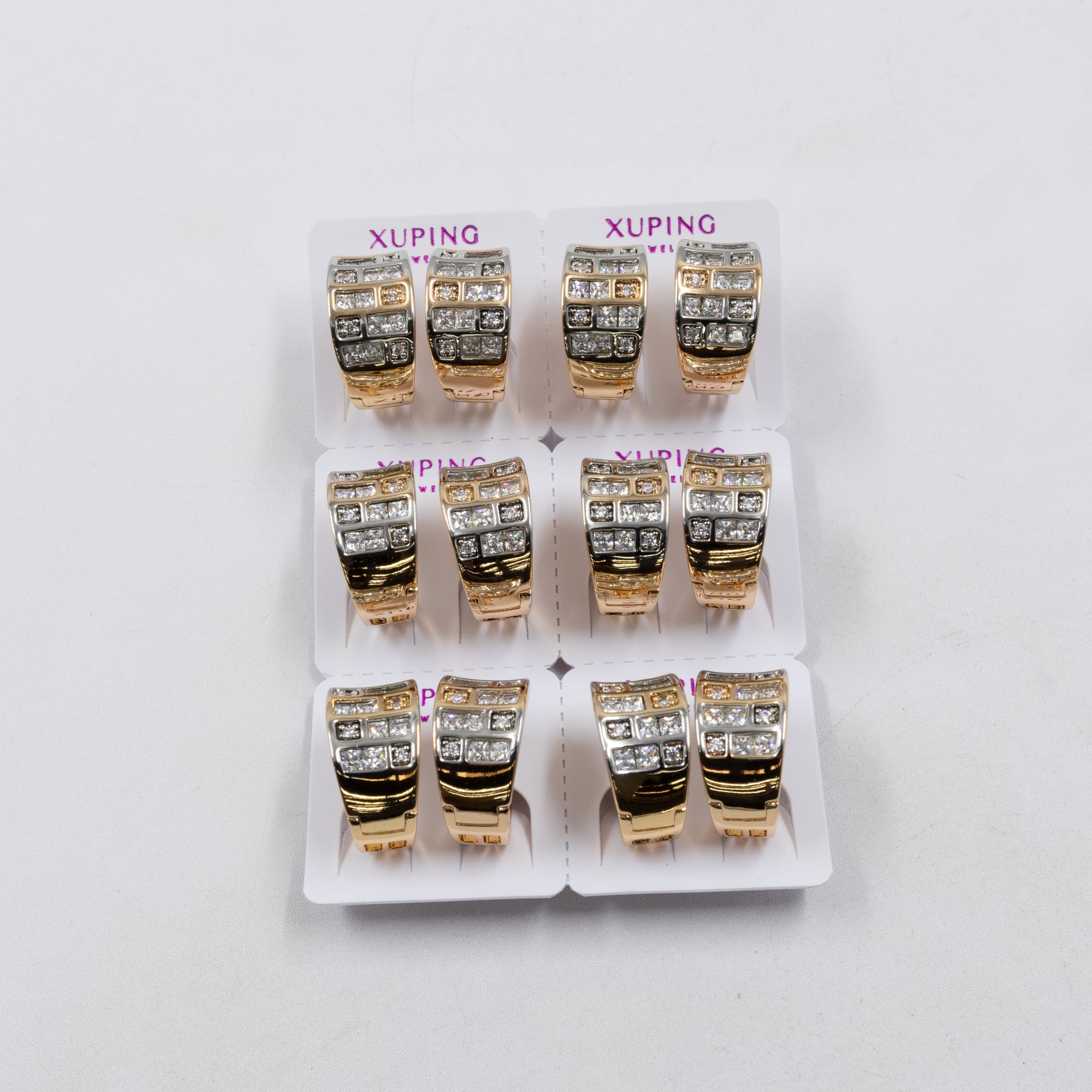 Paquete de 6 pares de Aretes Xuping Dorado M24 Oro Laminado