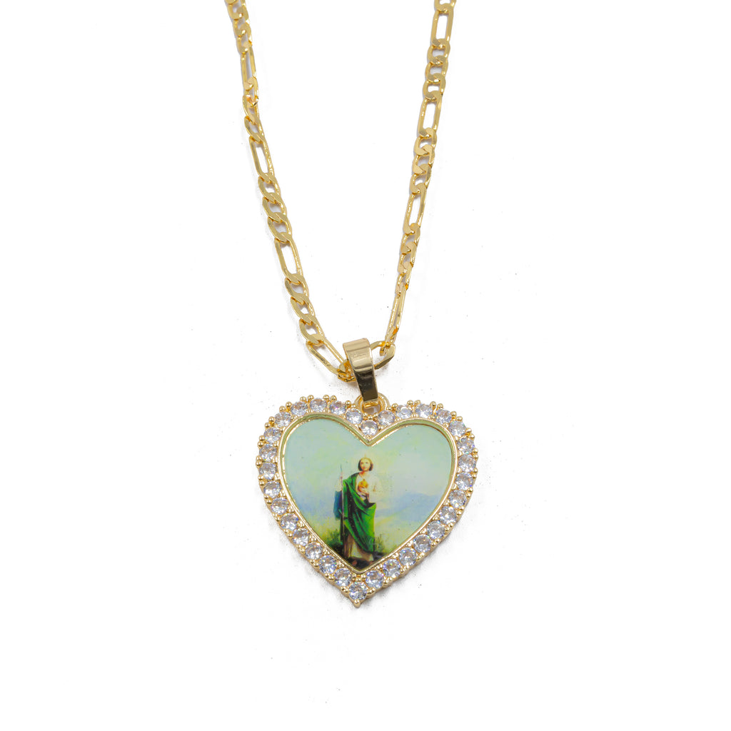 Collar con Dije Religioso Dorado M2 Oro Laminado
