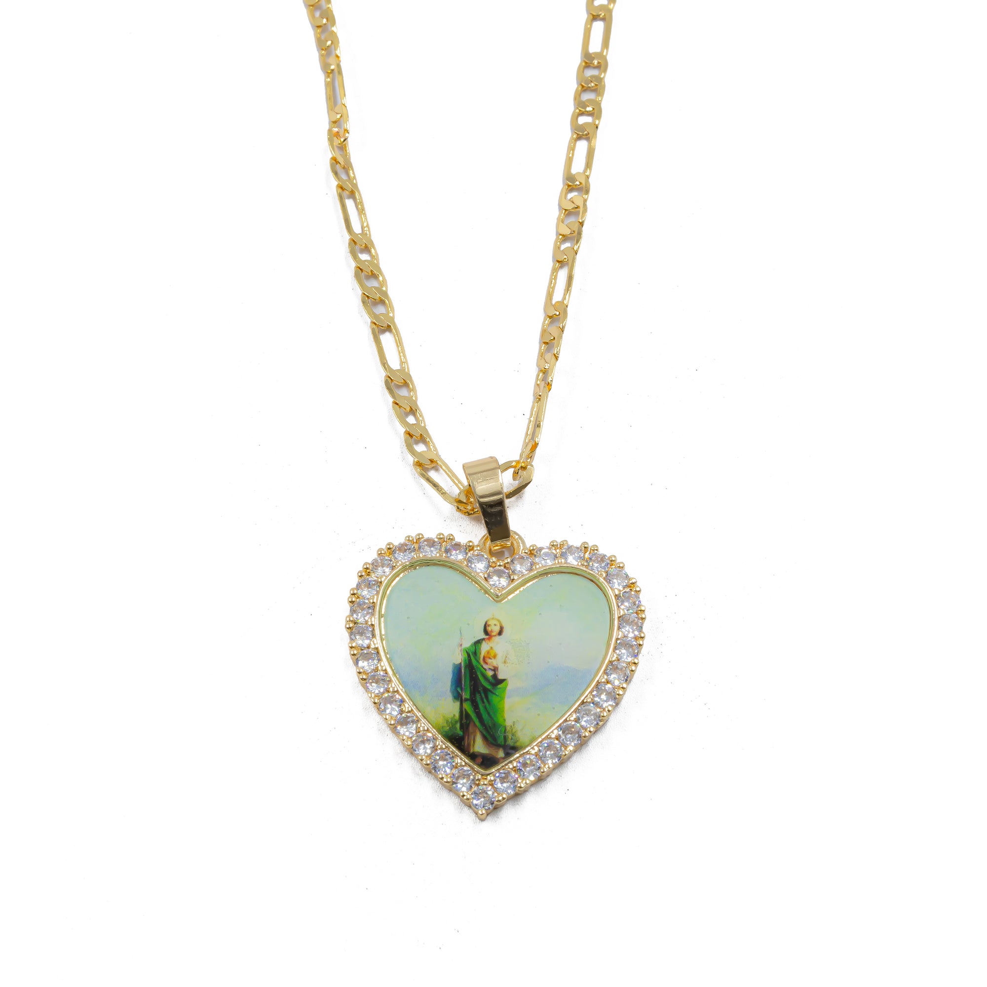 Collar con Dije Religioso Dorado M2 Oro Laminado