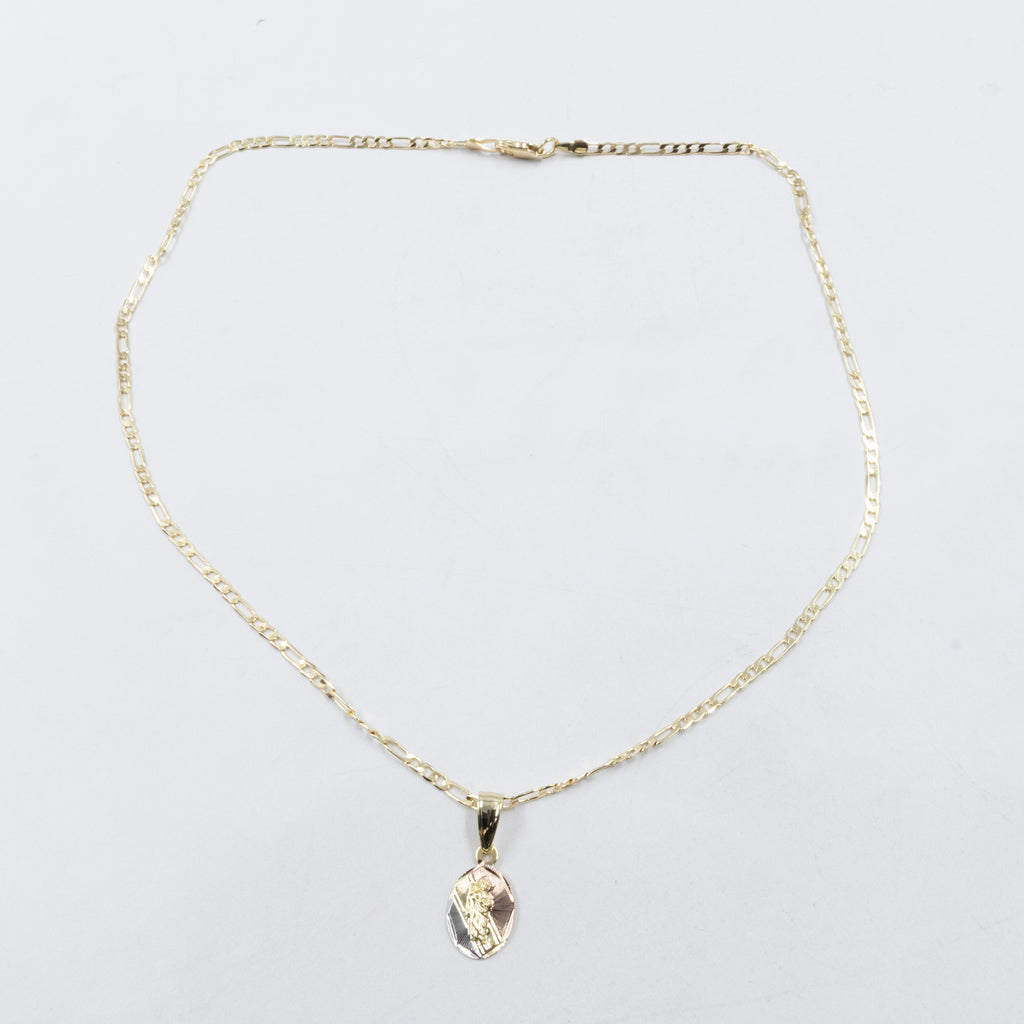 Collar con Dije Religioso Dorado M1 Oro Laminado