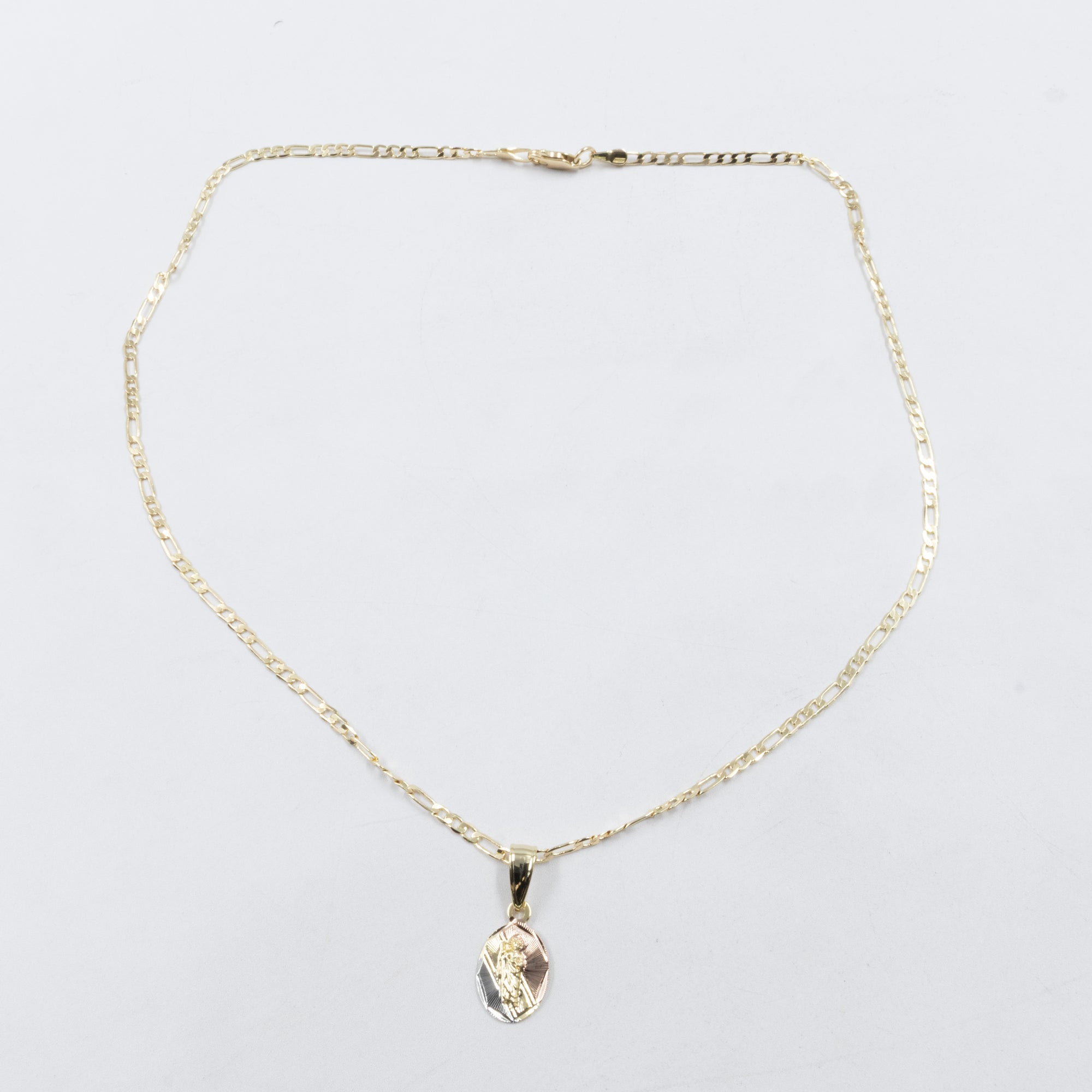 Collar con Dije Religioso Dorado M1 Oro Laminado