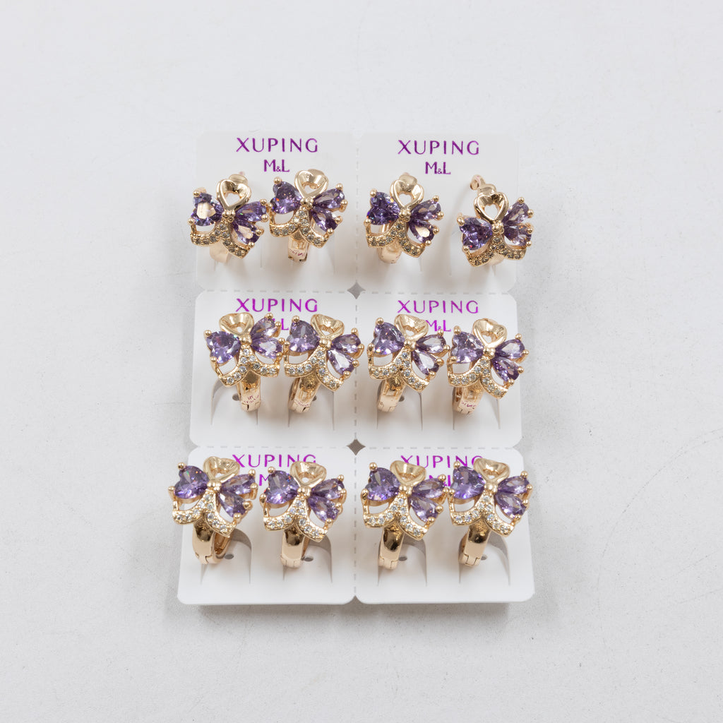 Paquete de 6 pares de Aretes Xuping Dorado M1 Oro Laminado