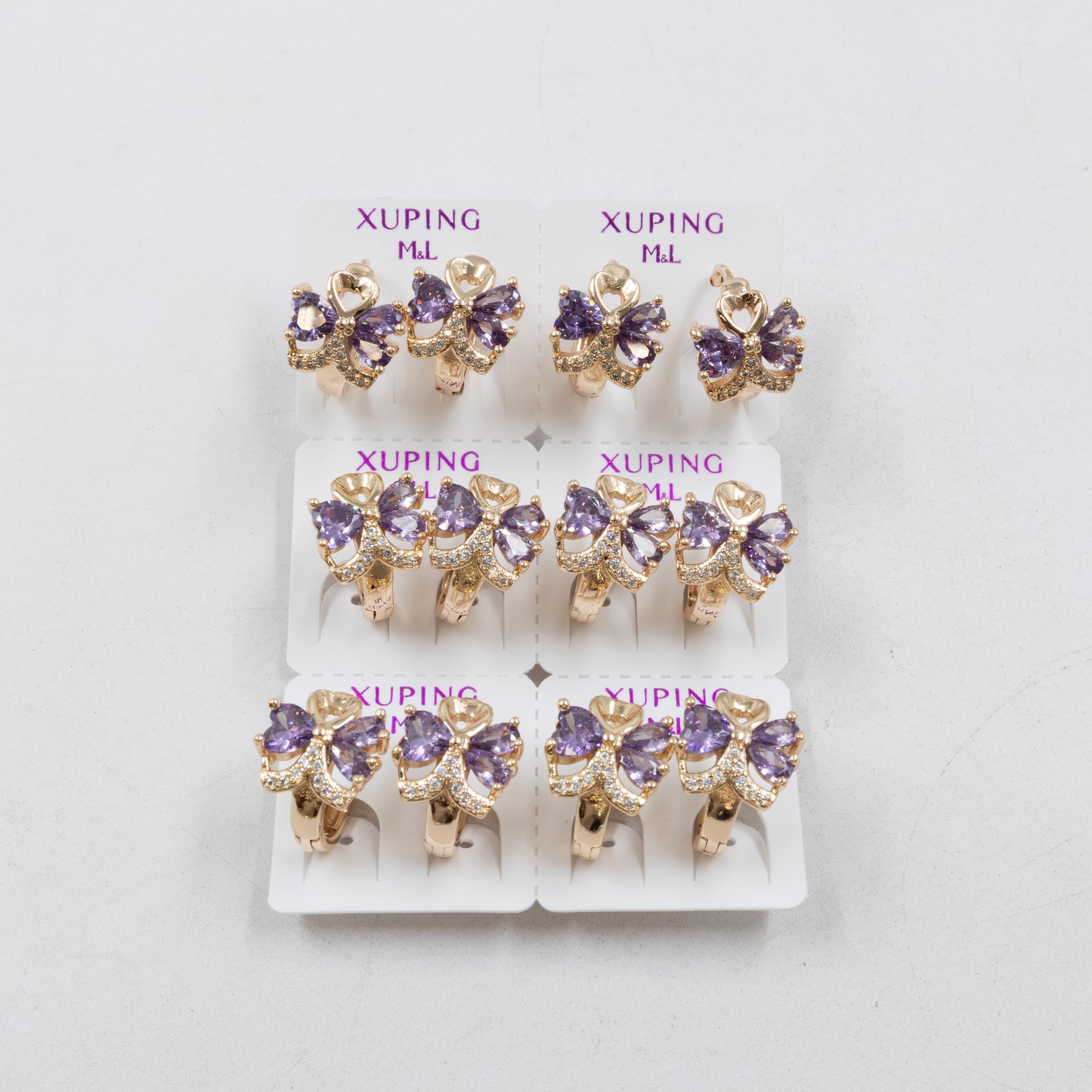 Paquete de 6 pares de Aretes Xuping Dorado M1 Oro Laminado