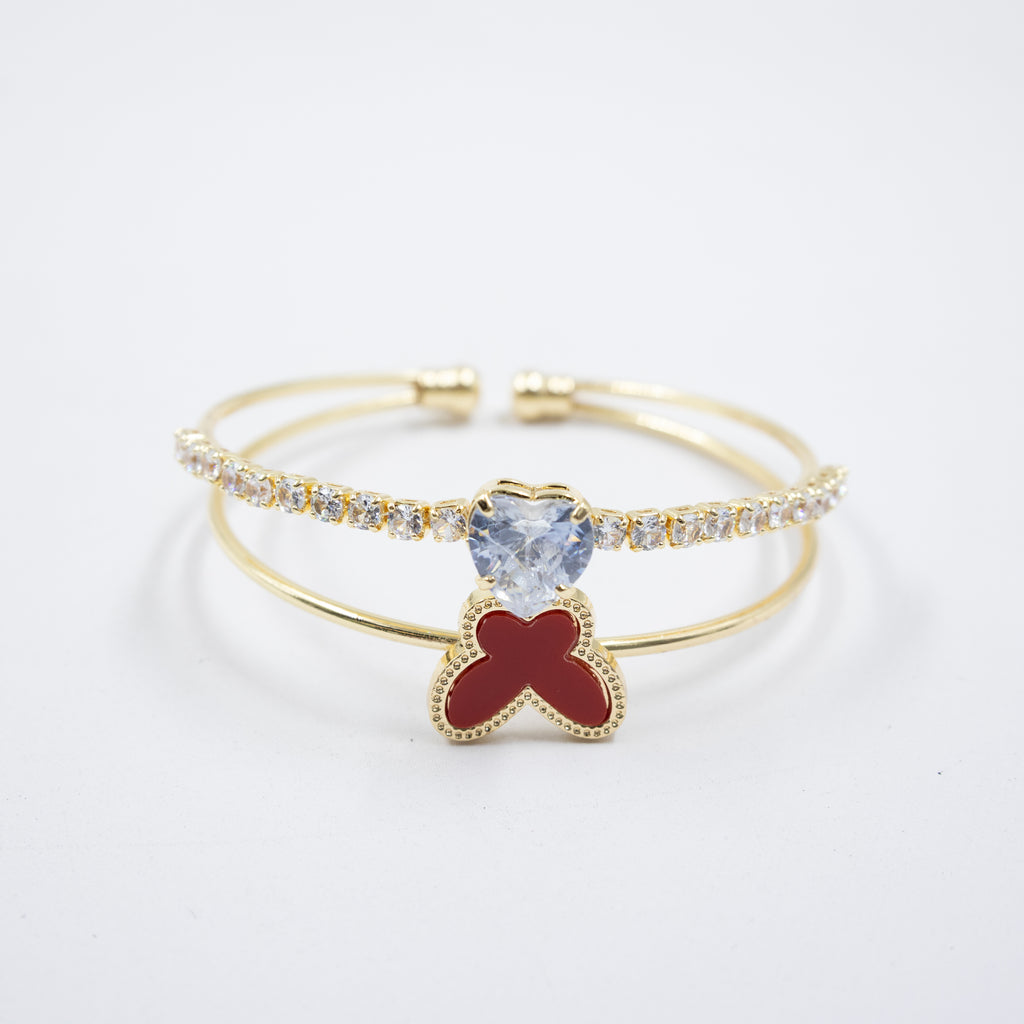 Pulsera dorada con piedras M2 Oro Laminado