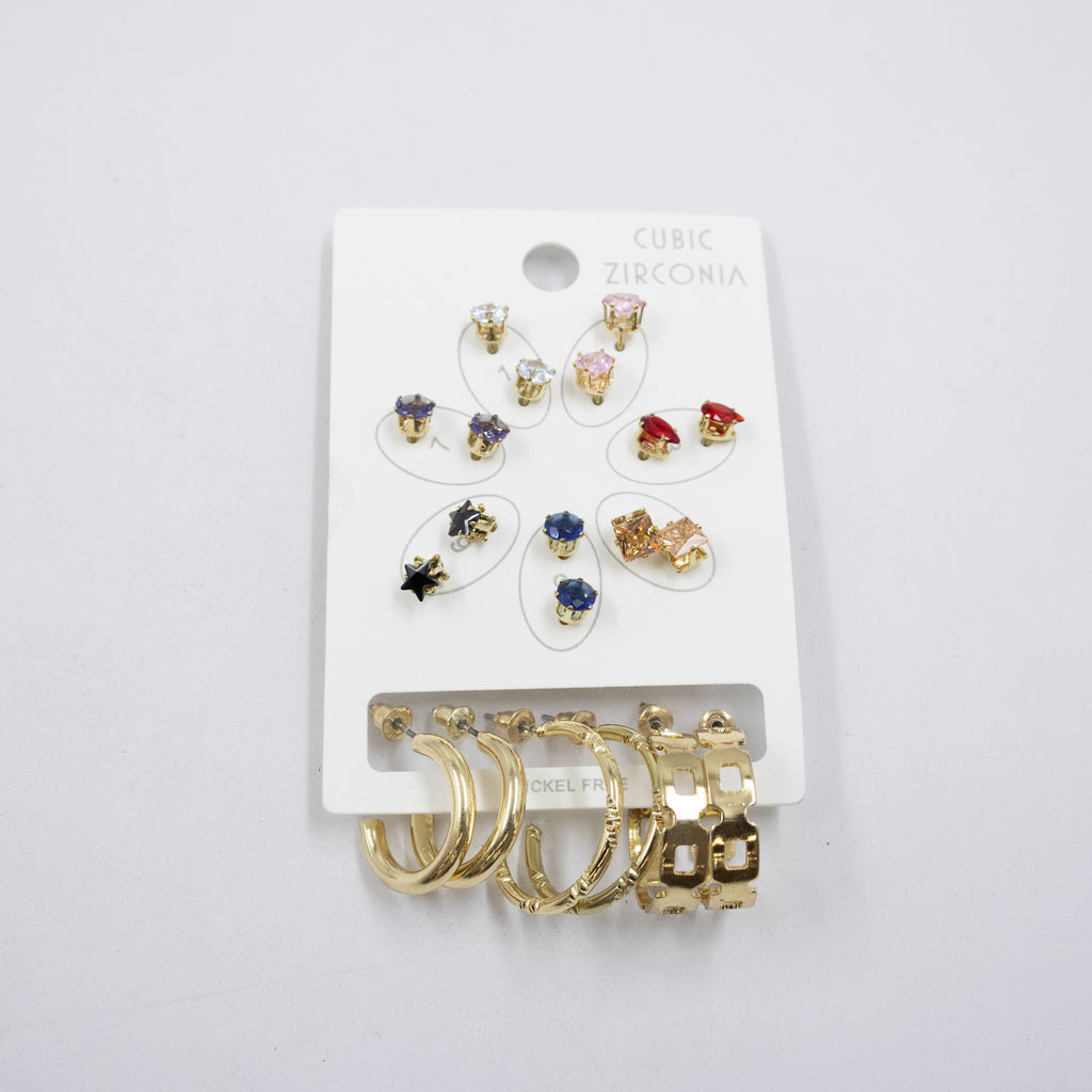 Paquete de 10 pares de aretes M2 Oro Laminado