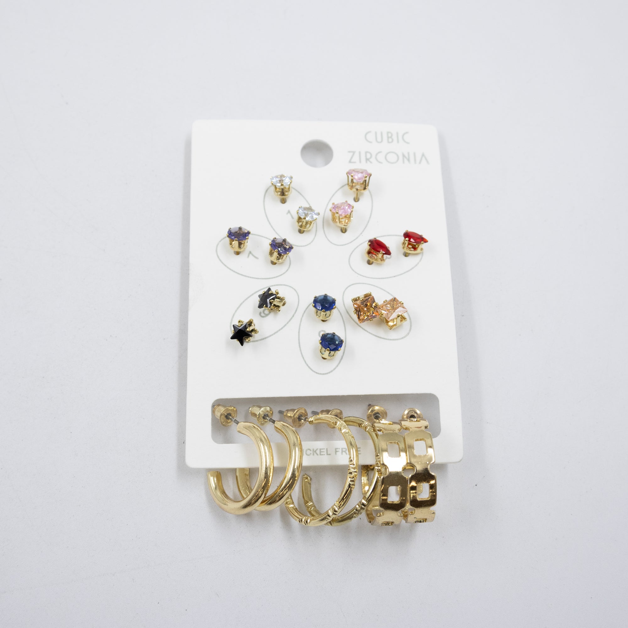 Paquete de 10 pares de aretes M2 Oro Laminado