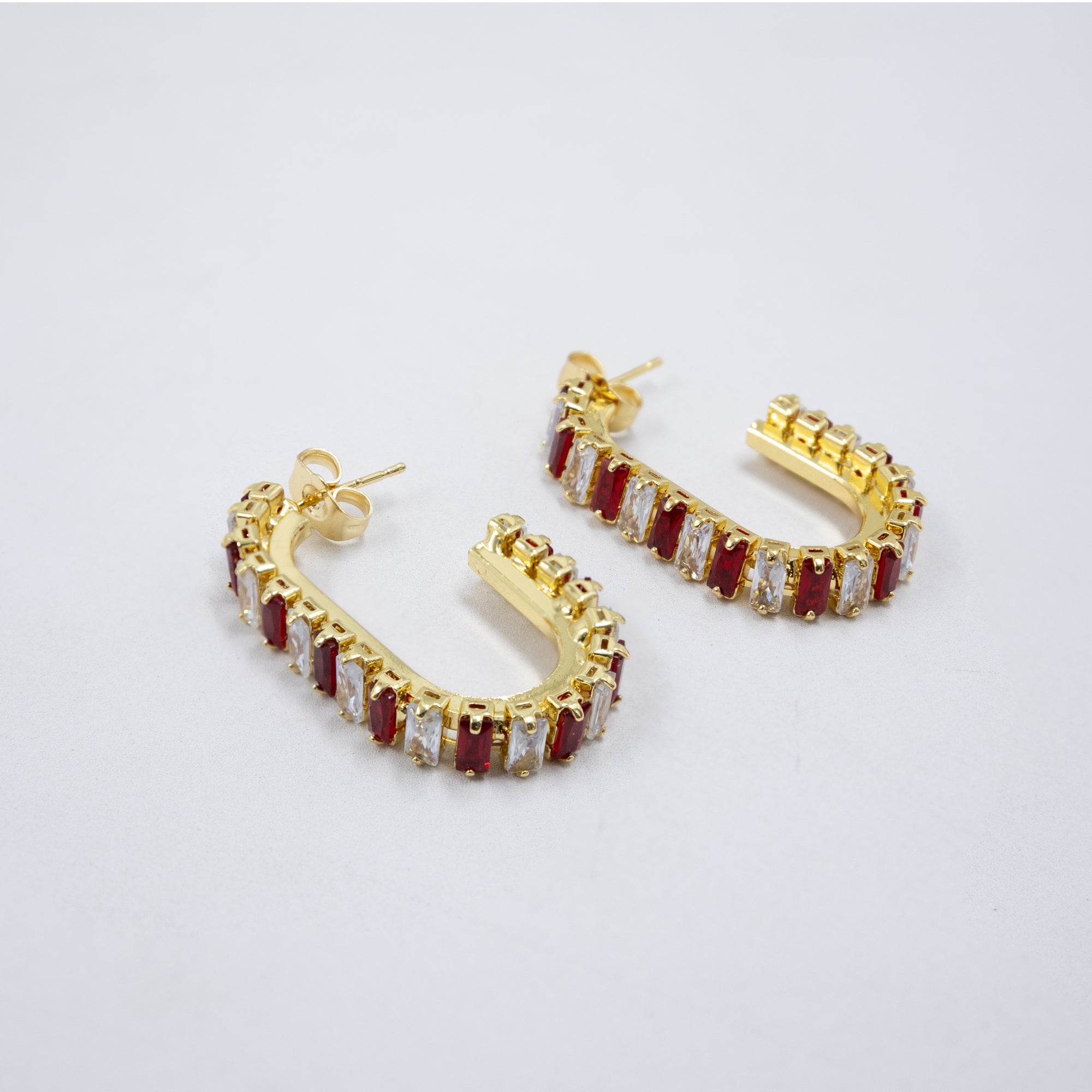 Aretes Dorados con piedras de color M10 Oro Laminado