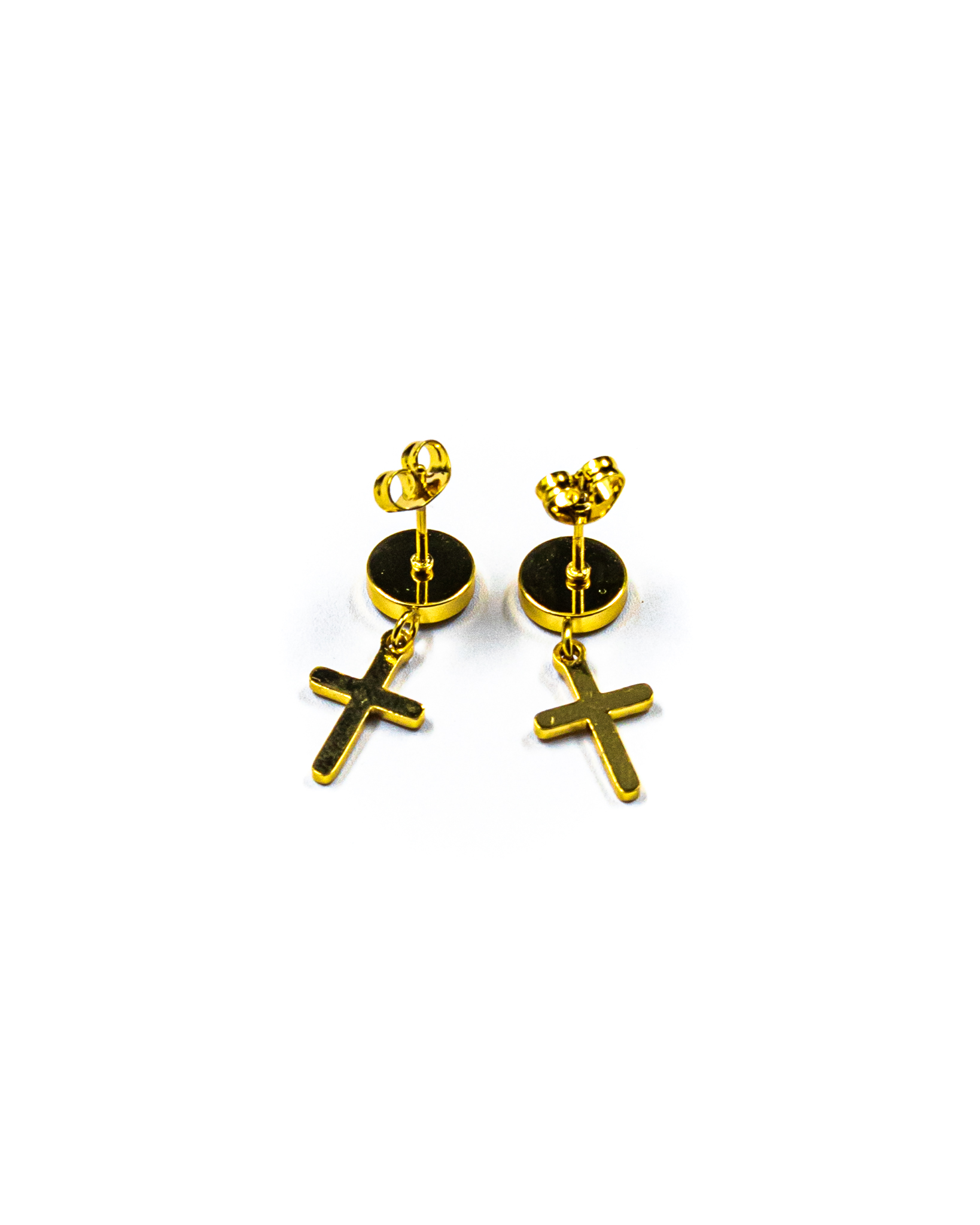 Aretes Dorados, Plateados y Negros con dije colgante - M2 Acero Inoxidable