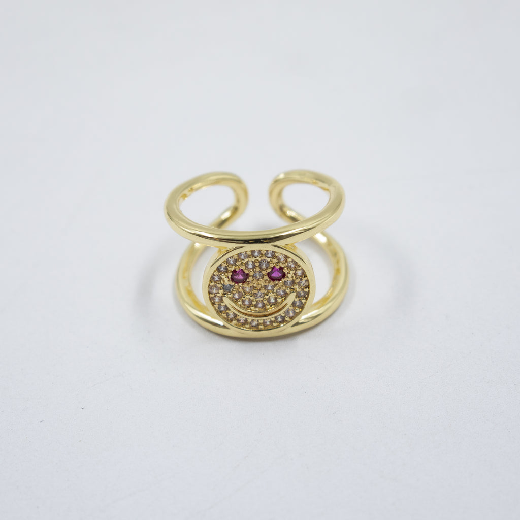 Anillos Dorados Ajustables de caritas M1 Oro Laminado
