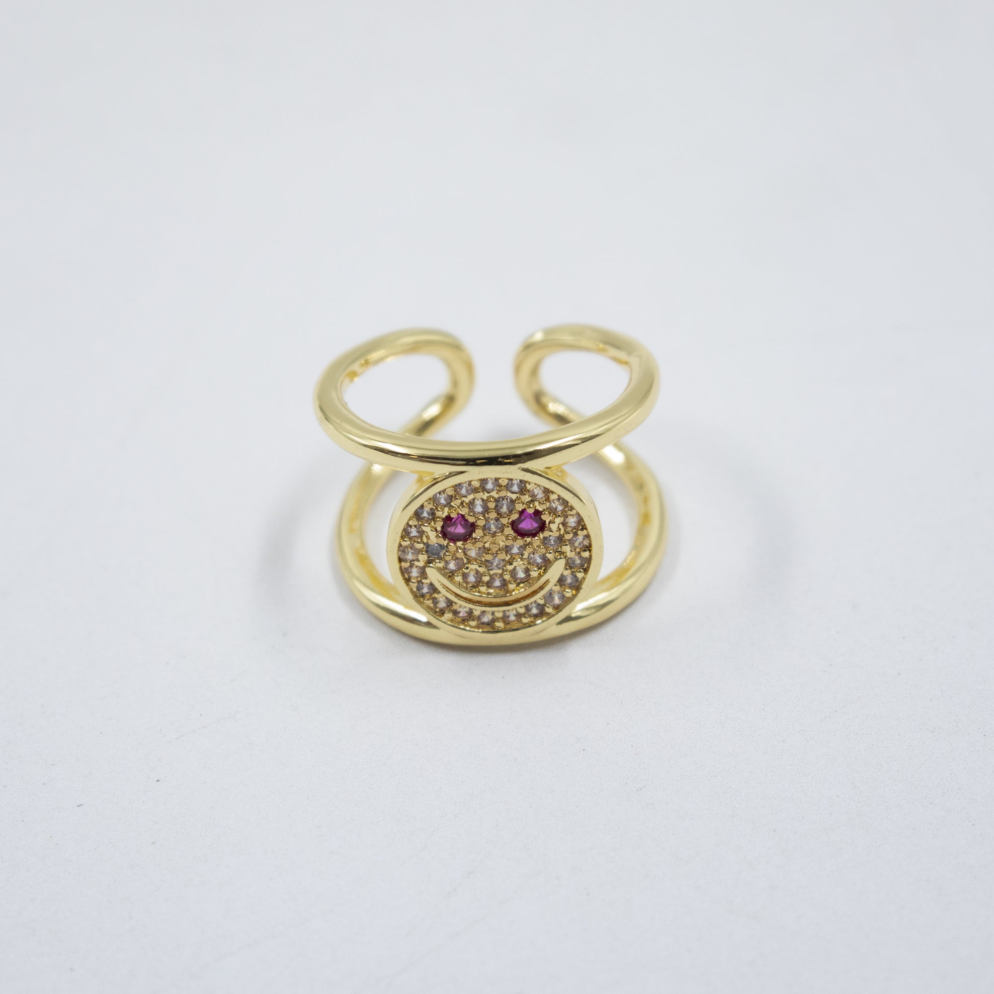 Anillos Dorados Ajustables de caritas M1 Oro Laminado